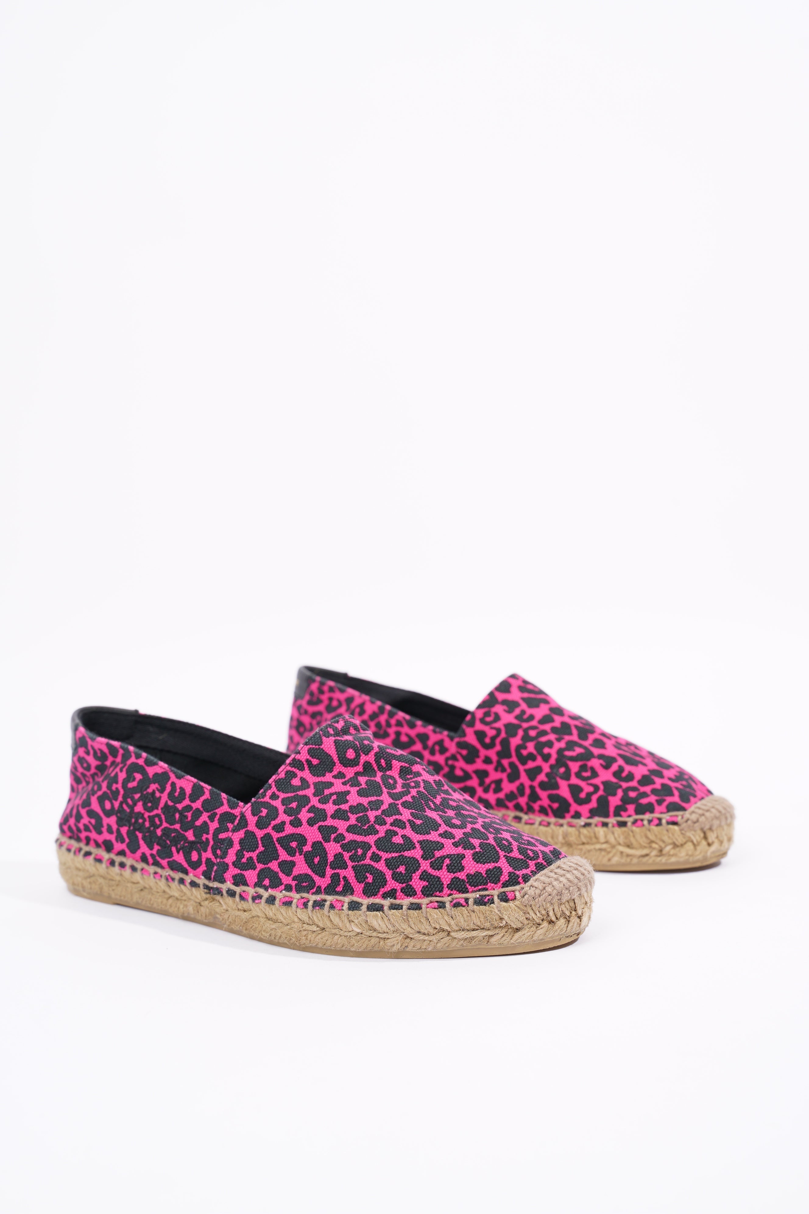 Saint Laurent Womens Espadrilles Pink / Black EU 36 / UK 3