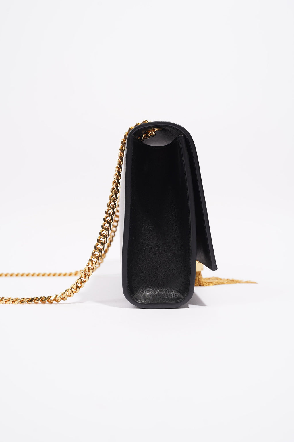 Saint Laurent Womens Kate Tassle Bag Black Leather / Gold Medium