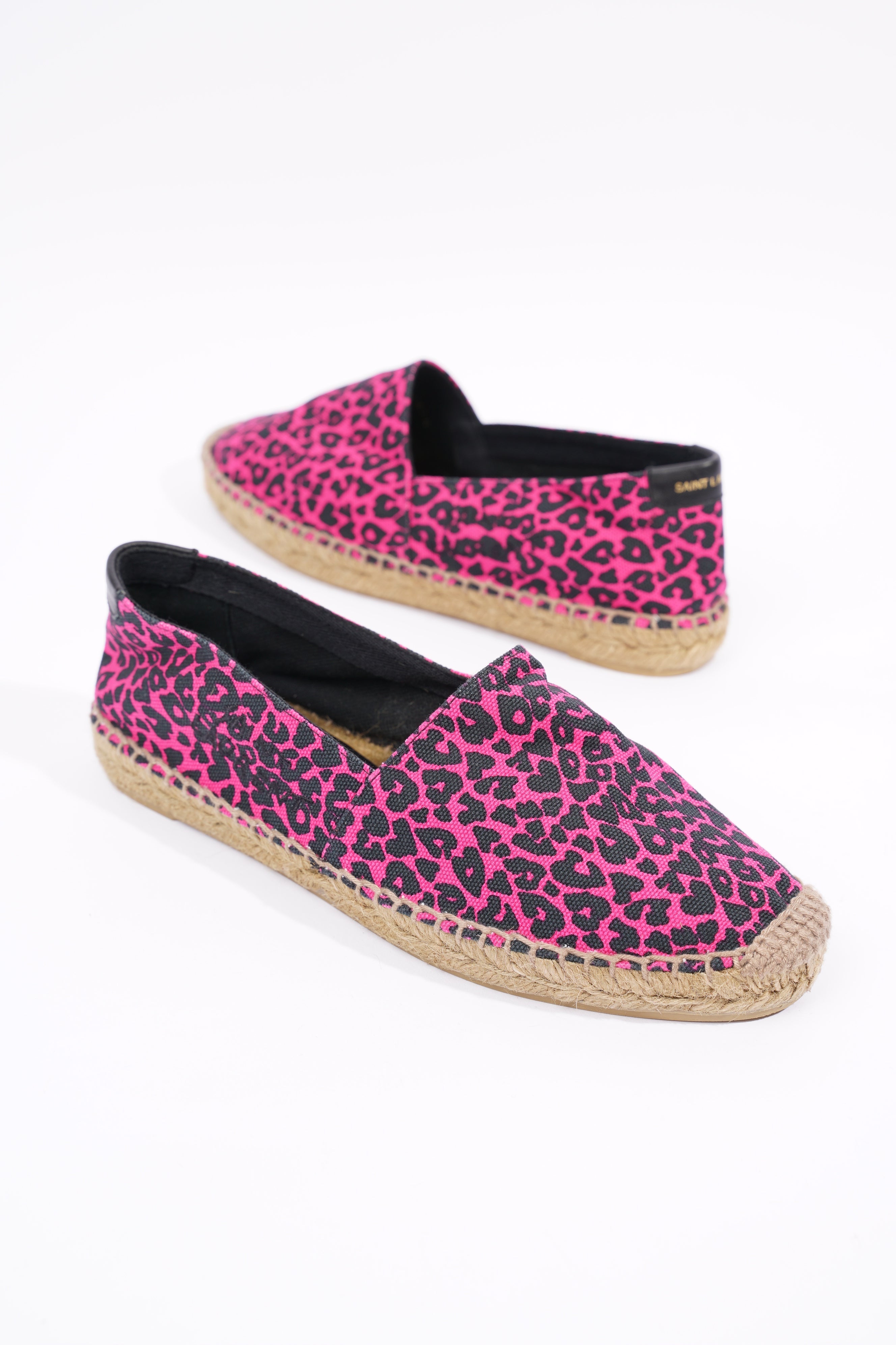 Saint Laurent Womens Espadrilles Pink / Black EU 36 / UK 3