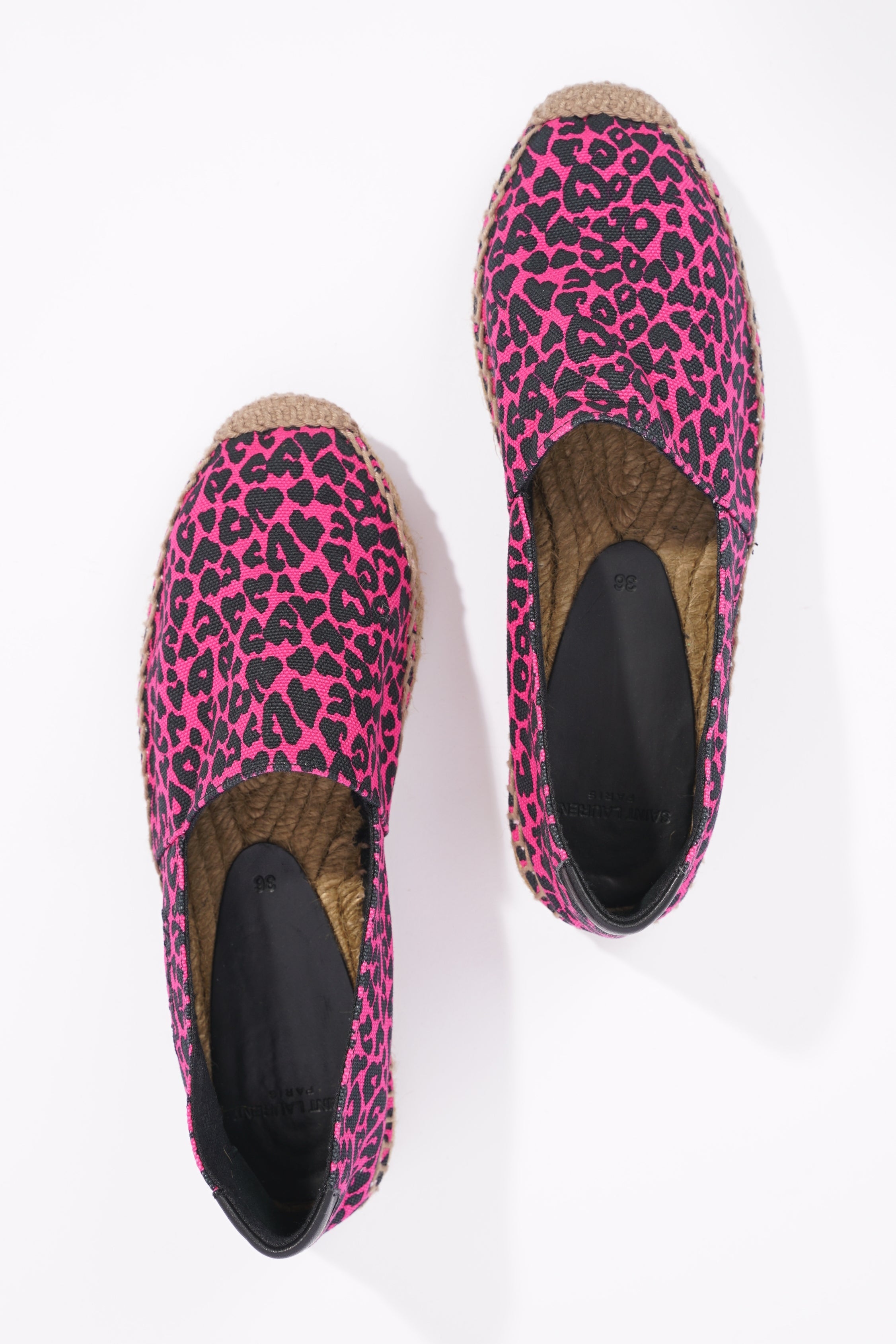 Saint Laurent Womens Espadrilles Pink / Black EU 36 / UK 3
