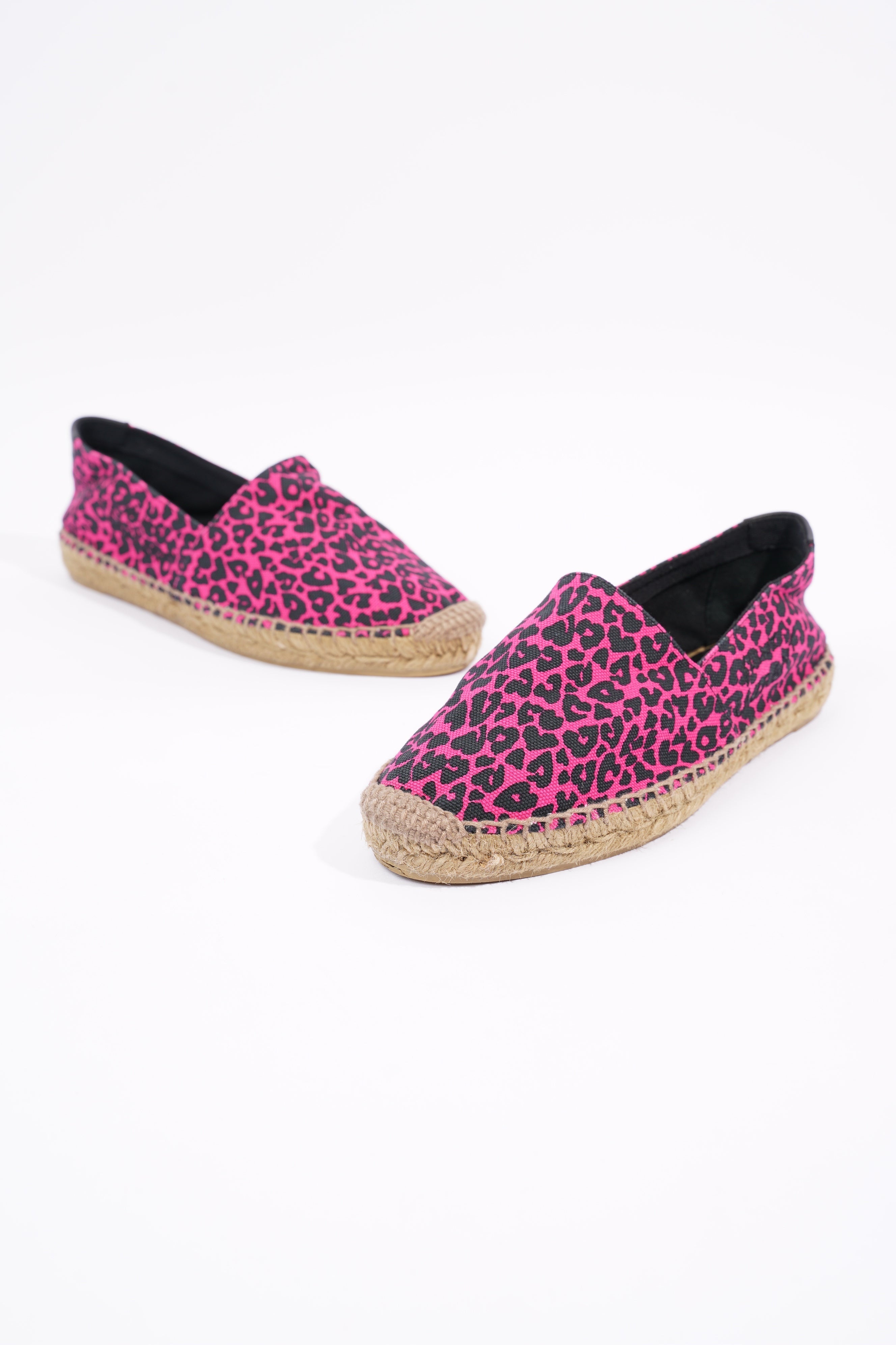 Saint Laurent Womens Espadrilles Pink / Black EU 36 / UK 3