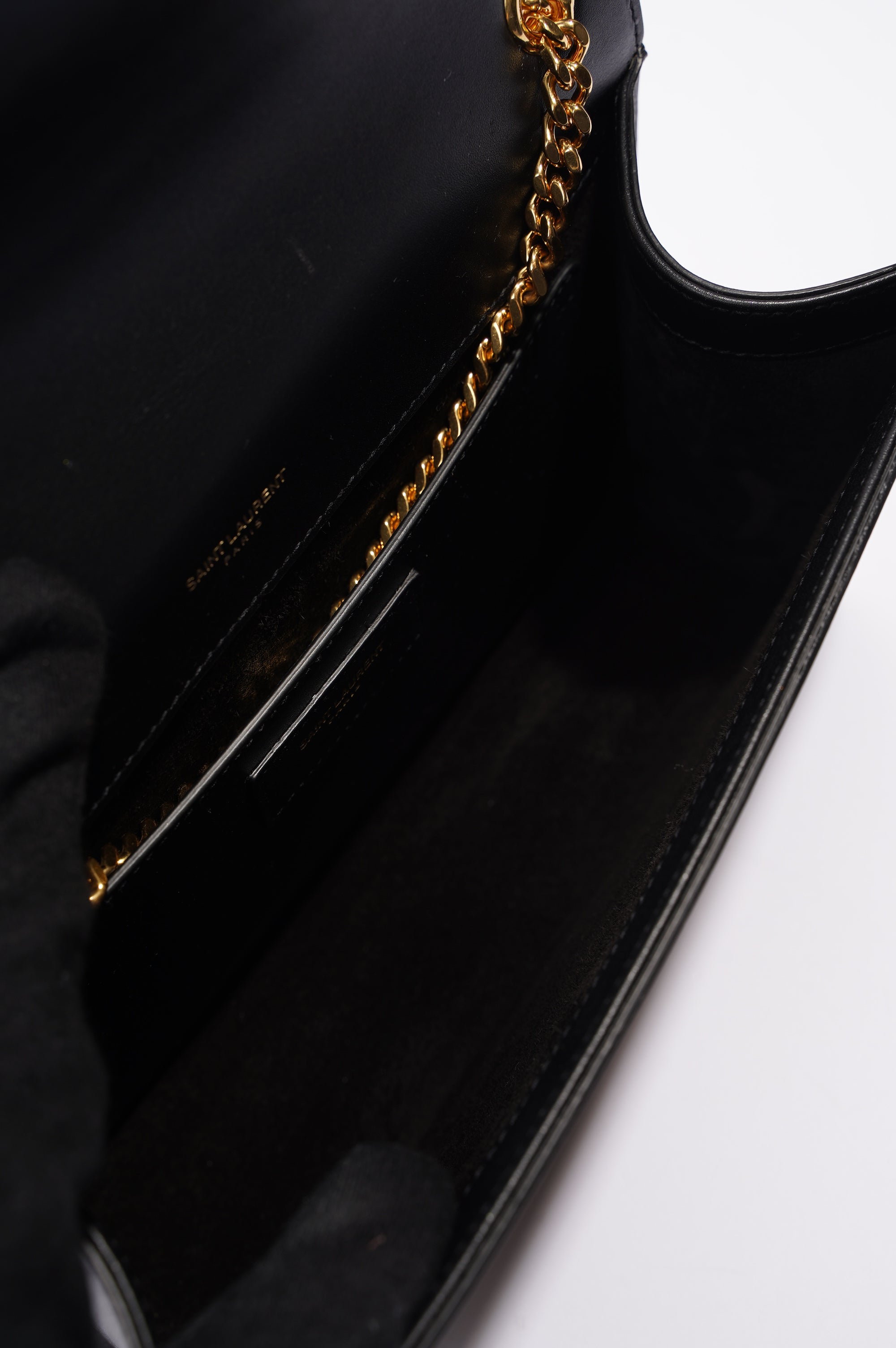 Saint Laurent Womens Kate Tassle Bag Black Leather / Gold Medium