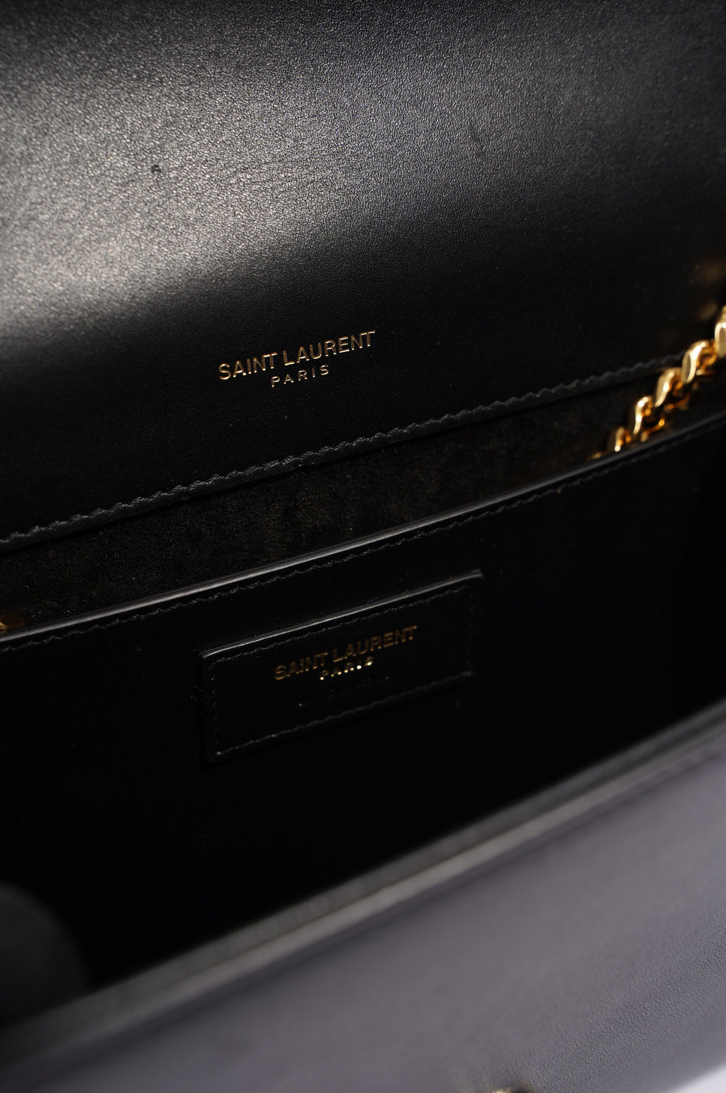 Saint Laurent Womens Kate Tassle Bag Black Leather / Gold Medium