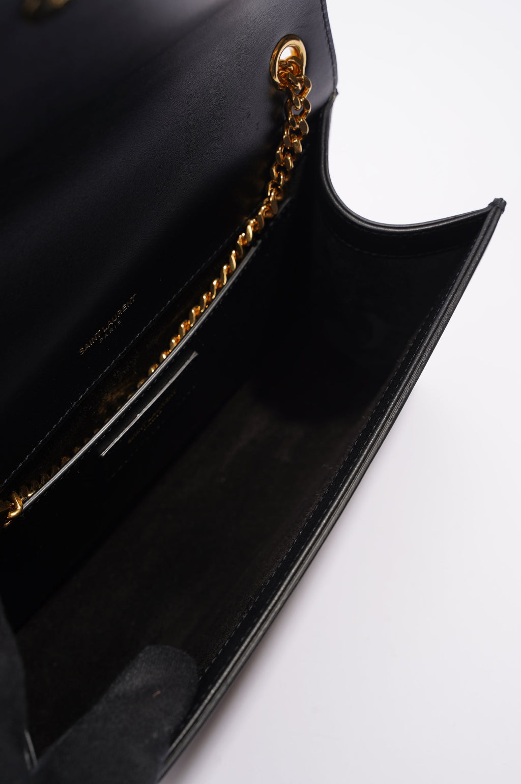 Saint Laurent Womens Kate Tassle Bag Black Leather / Gold Medium