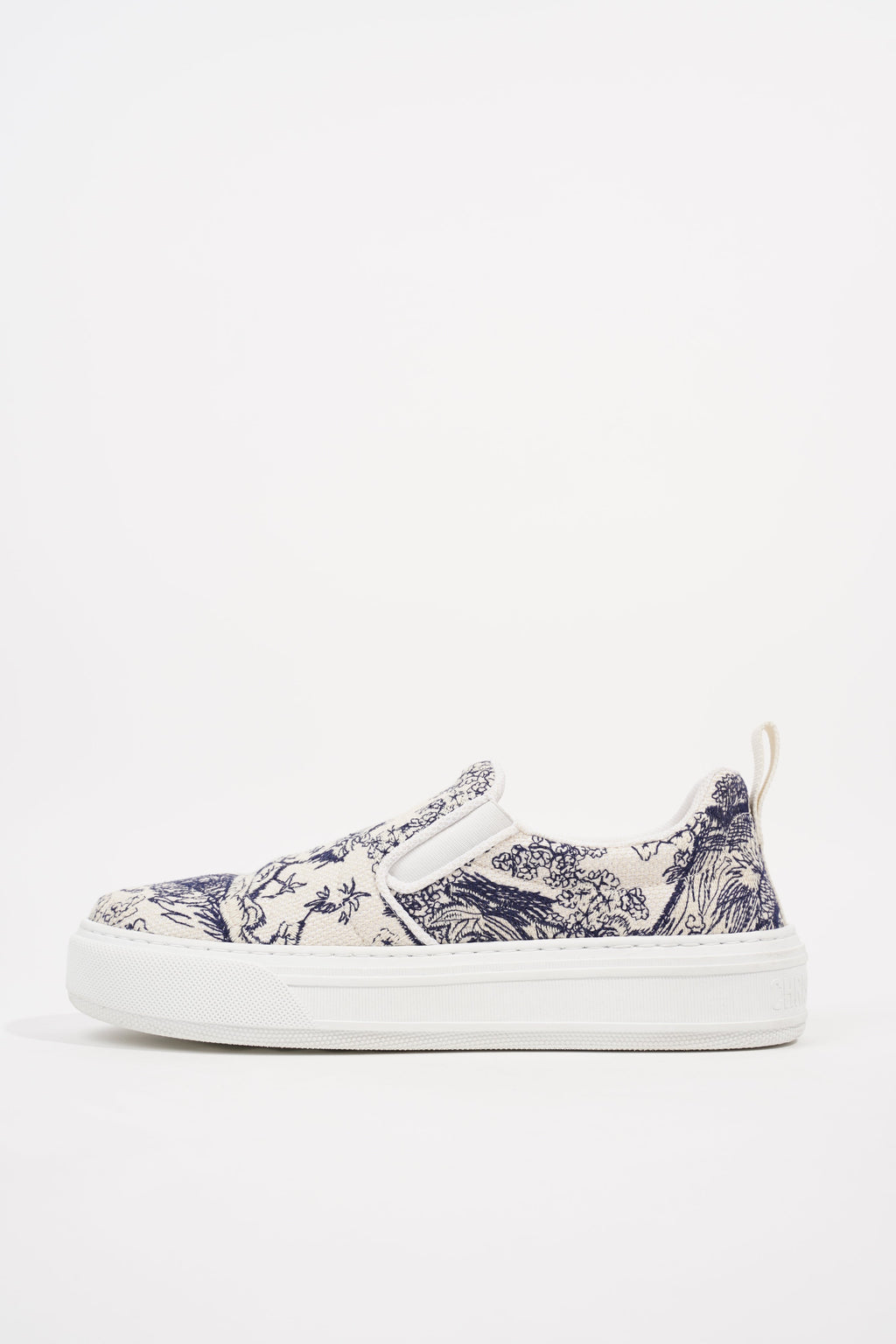 Christian Dior Womens Toile De Jouye Slip On Sneaker Off White Blue EU 39.5 / UK 6.5