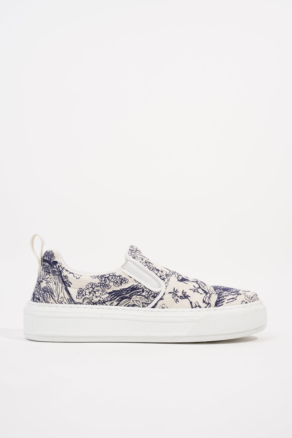 Christian Dior Womens Toile De Jouye Slip On Sneaker Off White Blue EU 39.5 / UK 6.5