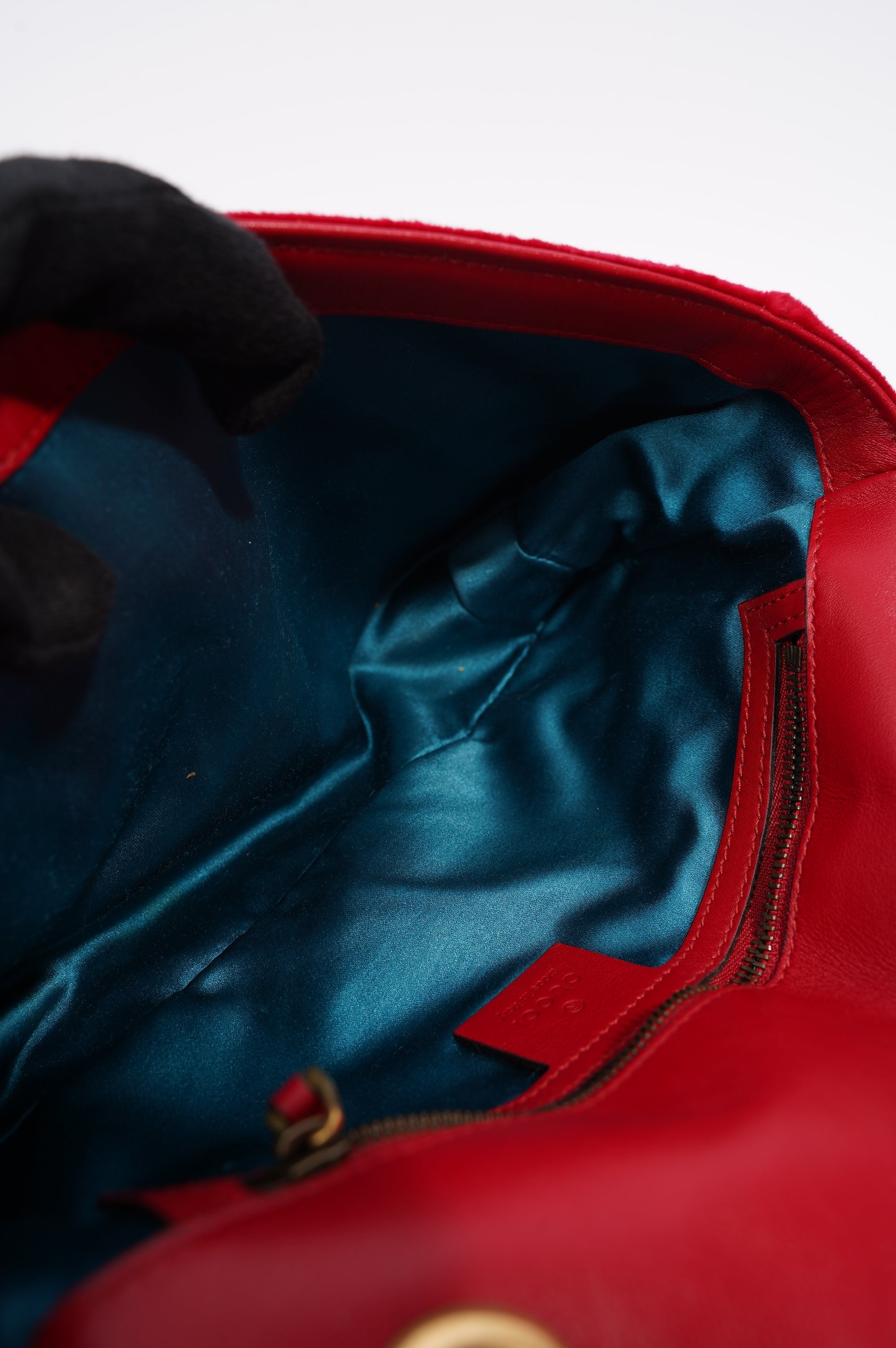 Gucci GG Marmont Black Red Velvet Small