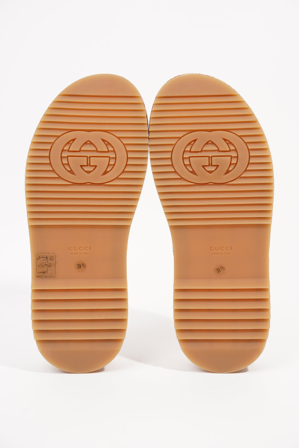 Gucci Womens Original GG Slide Sandal Beige / Brick Red EU 39.5 / UK 6.5