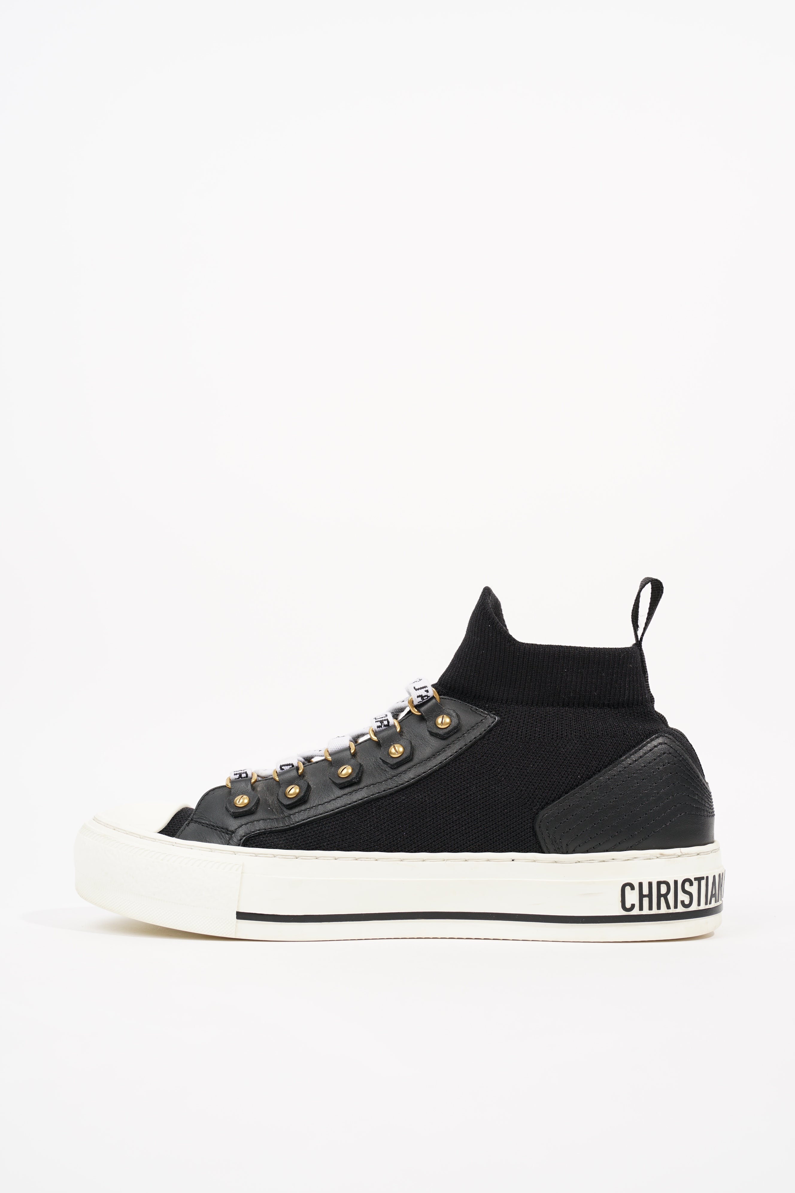Christian Dior Womens Walk n' Dior Black White EU 37 / UK 4