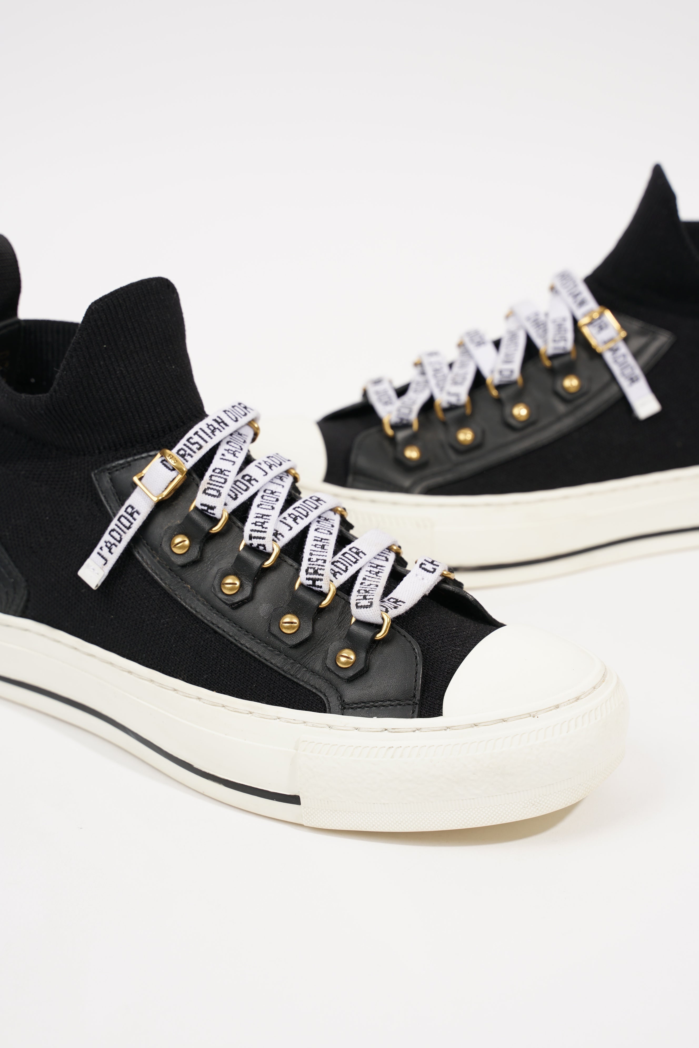 Christian Dior Womens Walk n' Dior Black White EU 37 / UK 4
