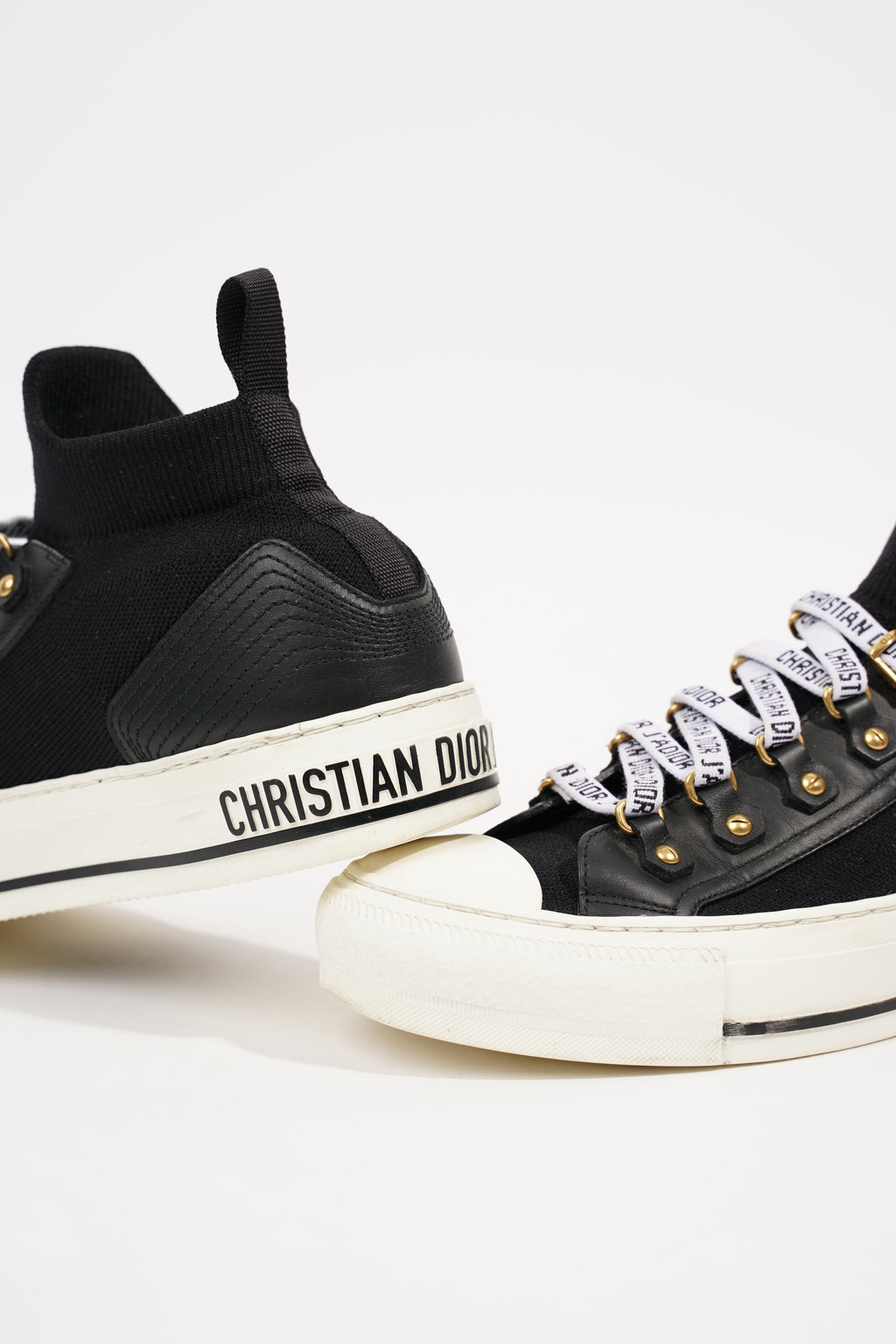 Christian Dior Womens Walk n' Dior Black White EU 37 / UK 4