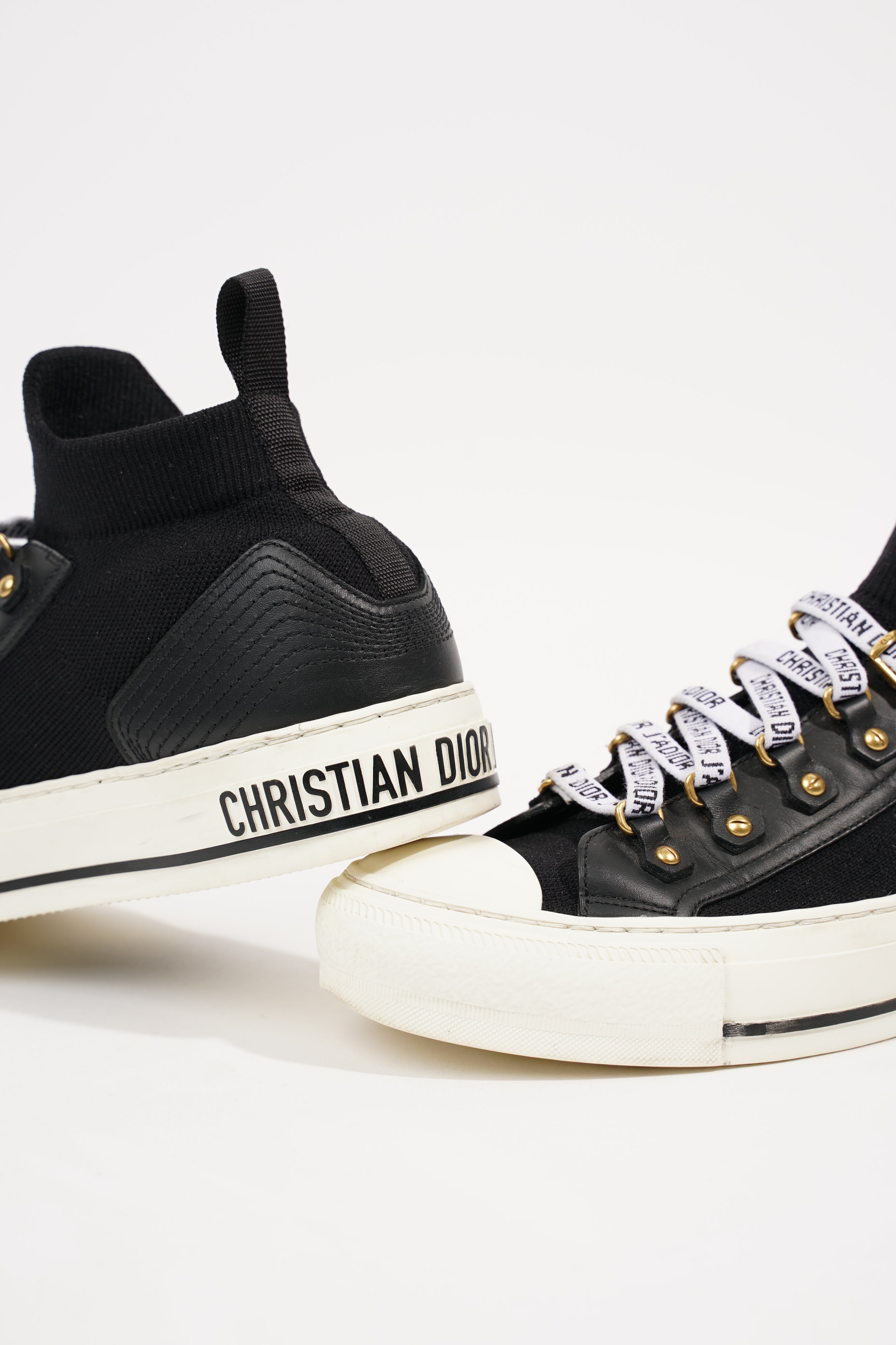 Christian Dior Womens Walk n' Dior Black White EU 37 / UK 4