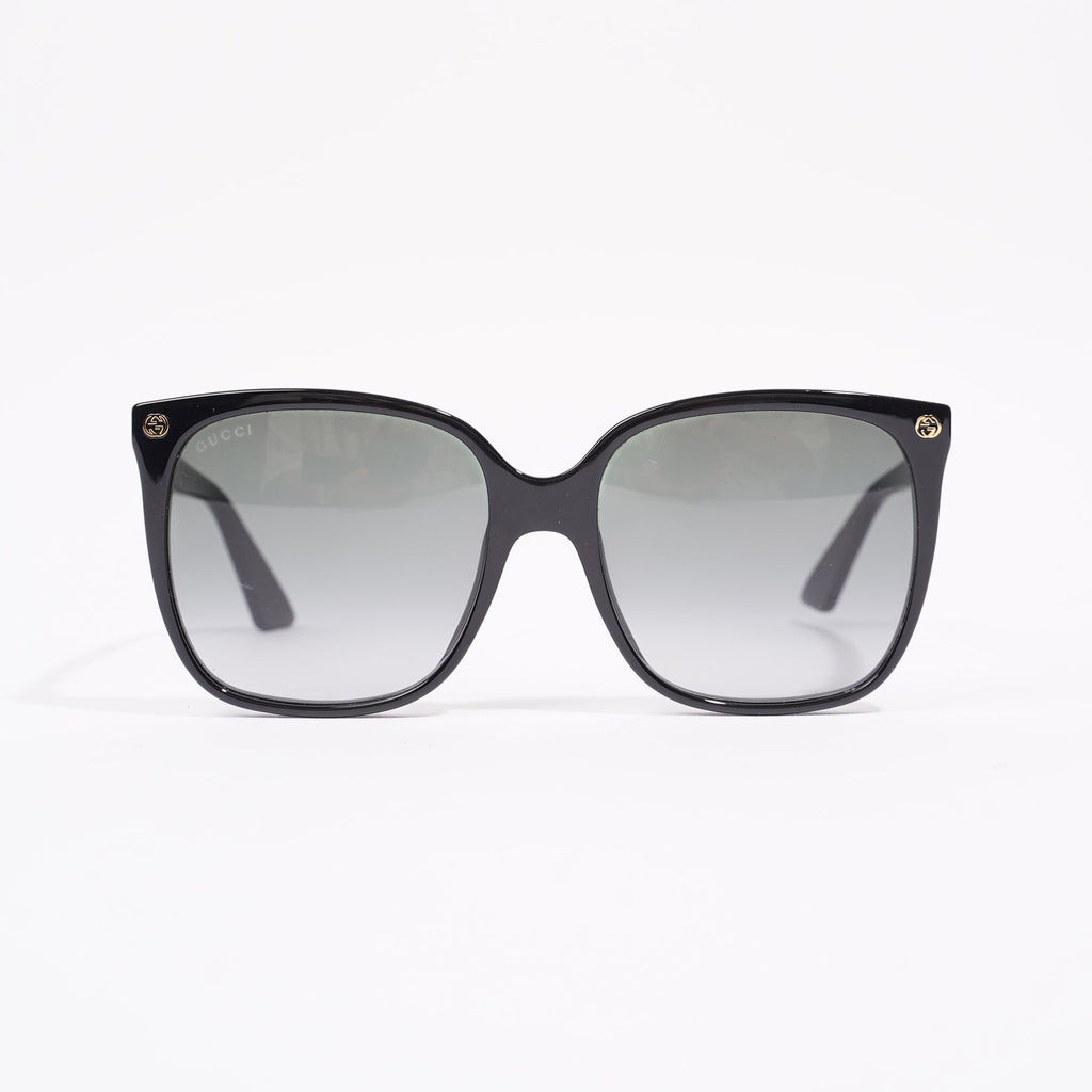 Gucci Womens Oversized Sunglasses Black Acetate 140