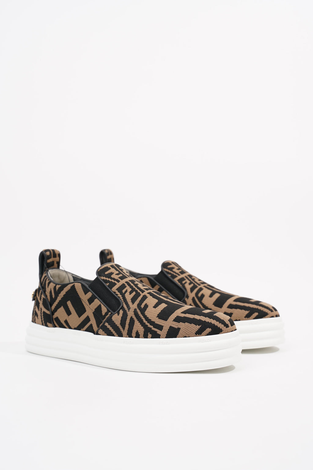 Fendi Womens Slip On Sneaker Zucca / White EU 38 / UK 5