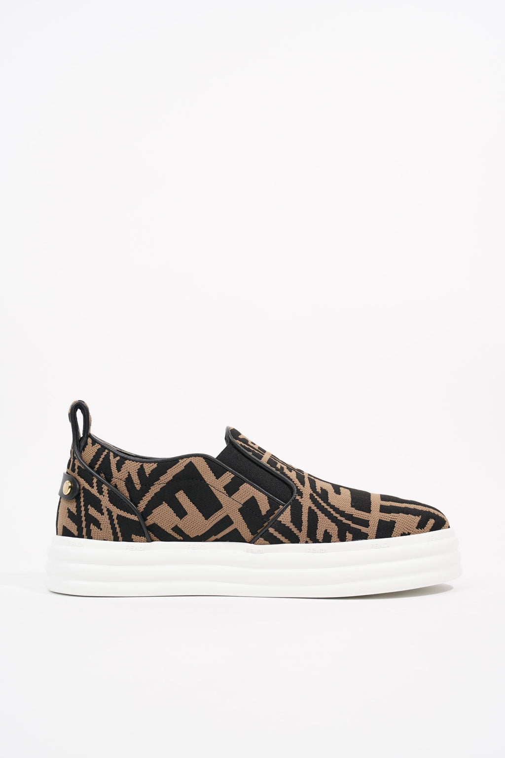 Fendi Womens Slip On Sneaker Zucca / White EU 38 / UK 5