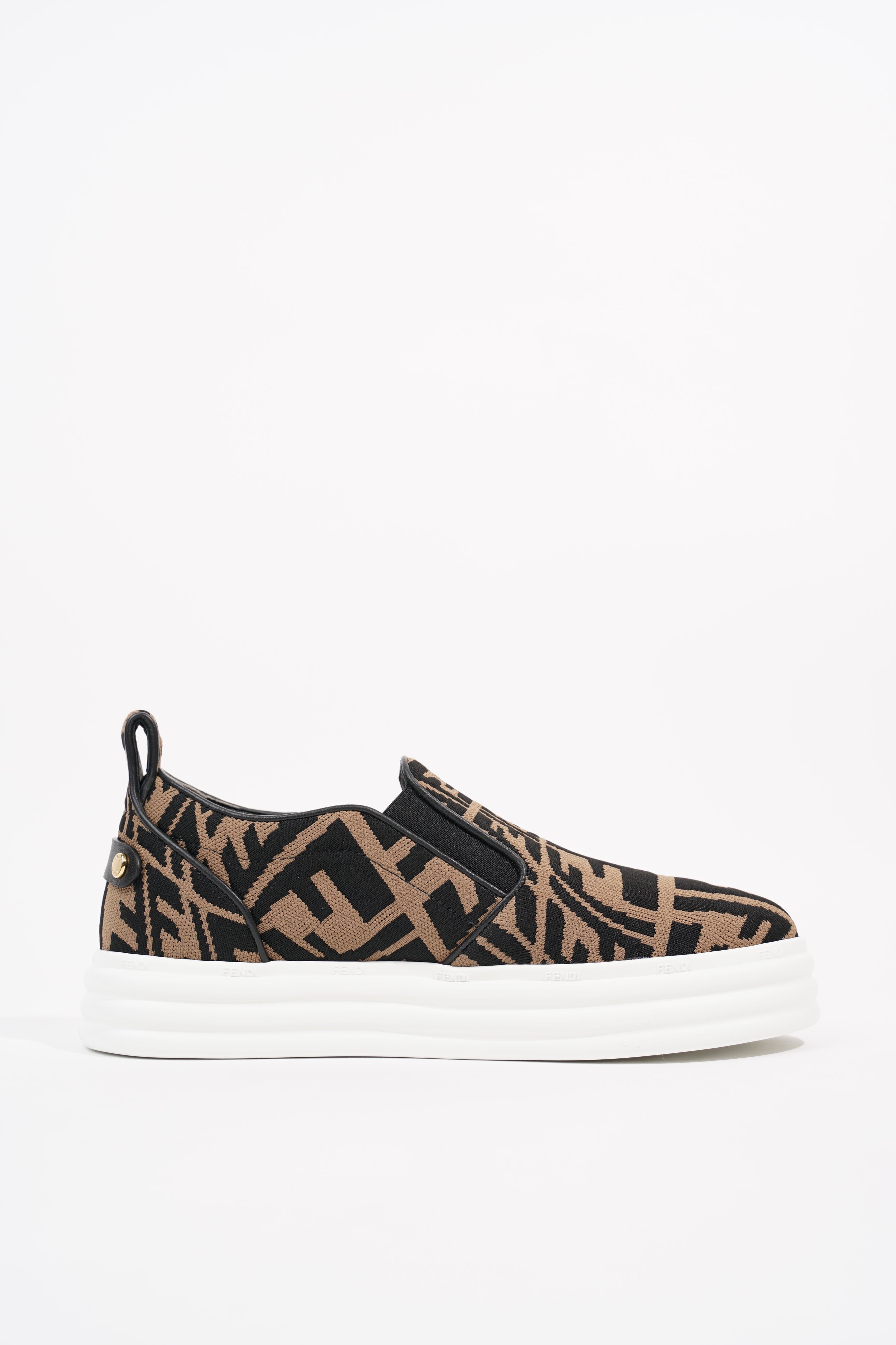 Fendi Womens Slip On Sneaker Zucca / White EU 38 / UK 5