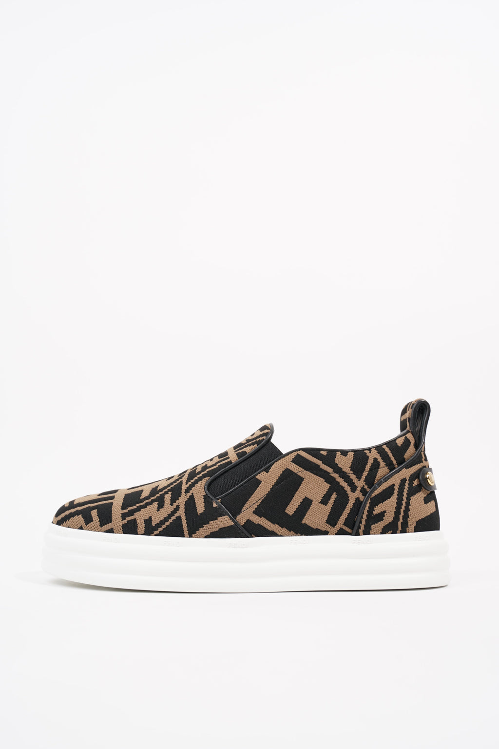 Fendi Womens Slip On Sneaker Zucca / White EU 38 / UK 5