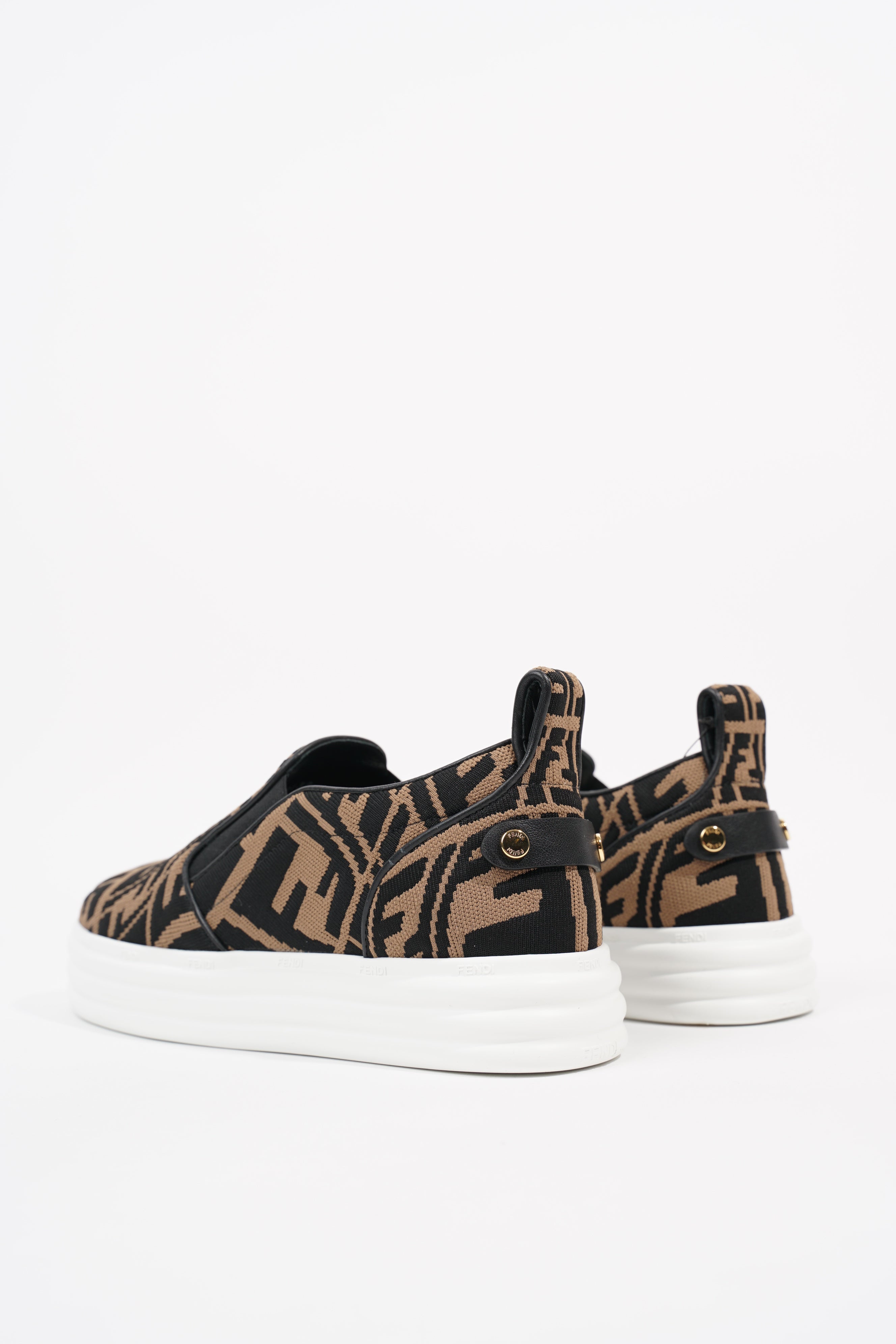 Fendi Womens Slip On Sneaker Zucca / White EU 38 / UK 5