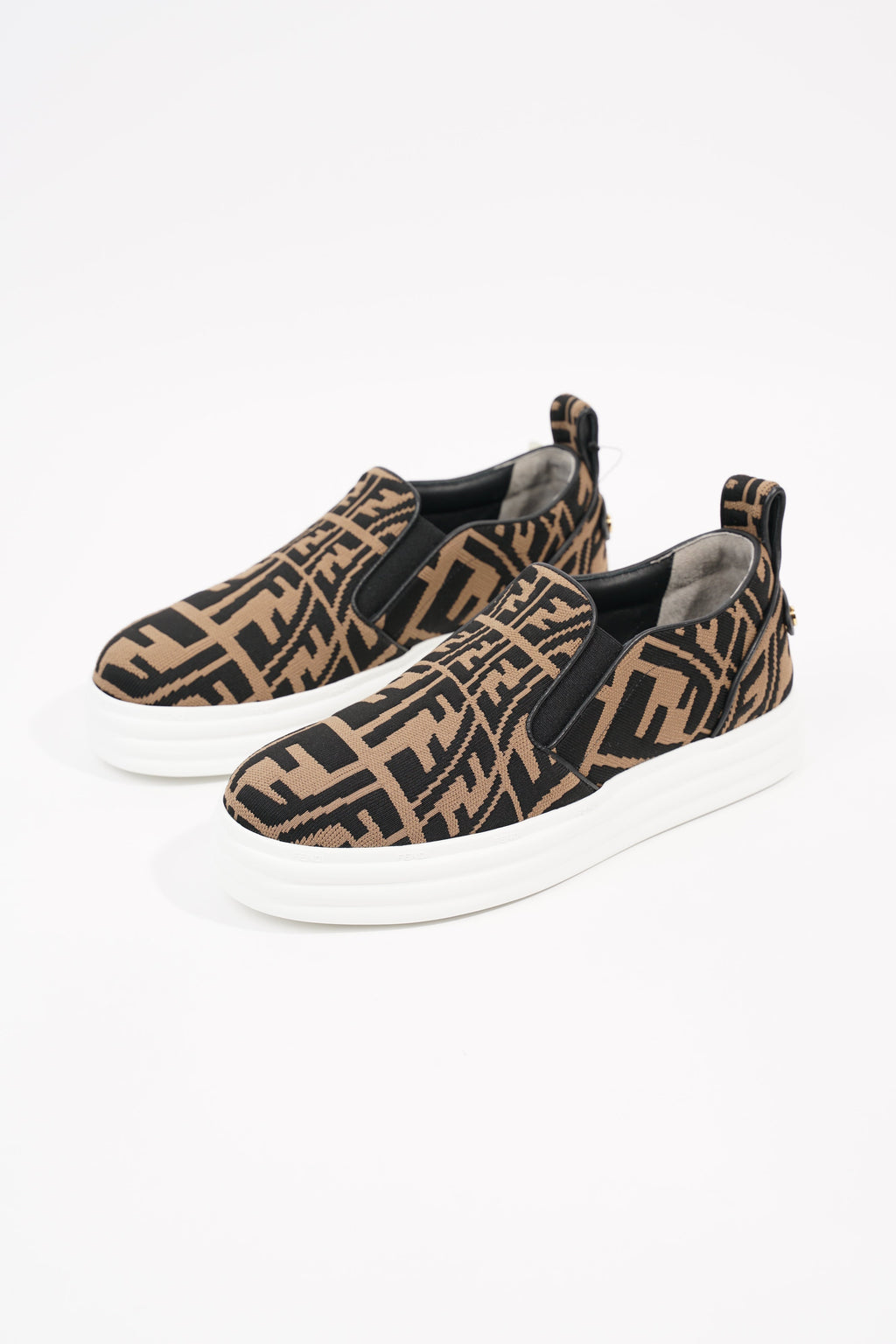 Fendi Womens Slip On Sneaker Zucca / White EU 38 / UK 5