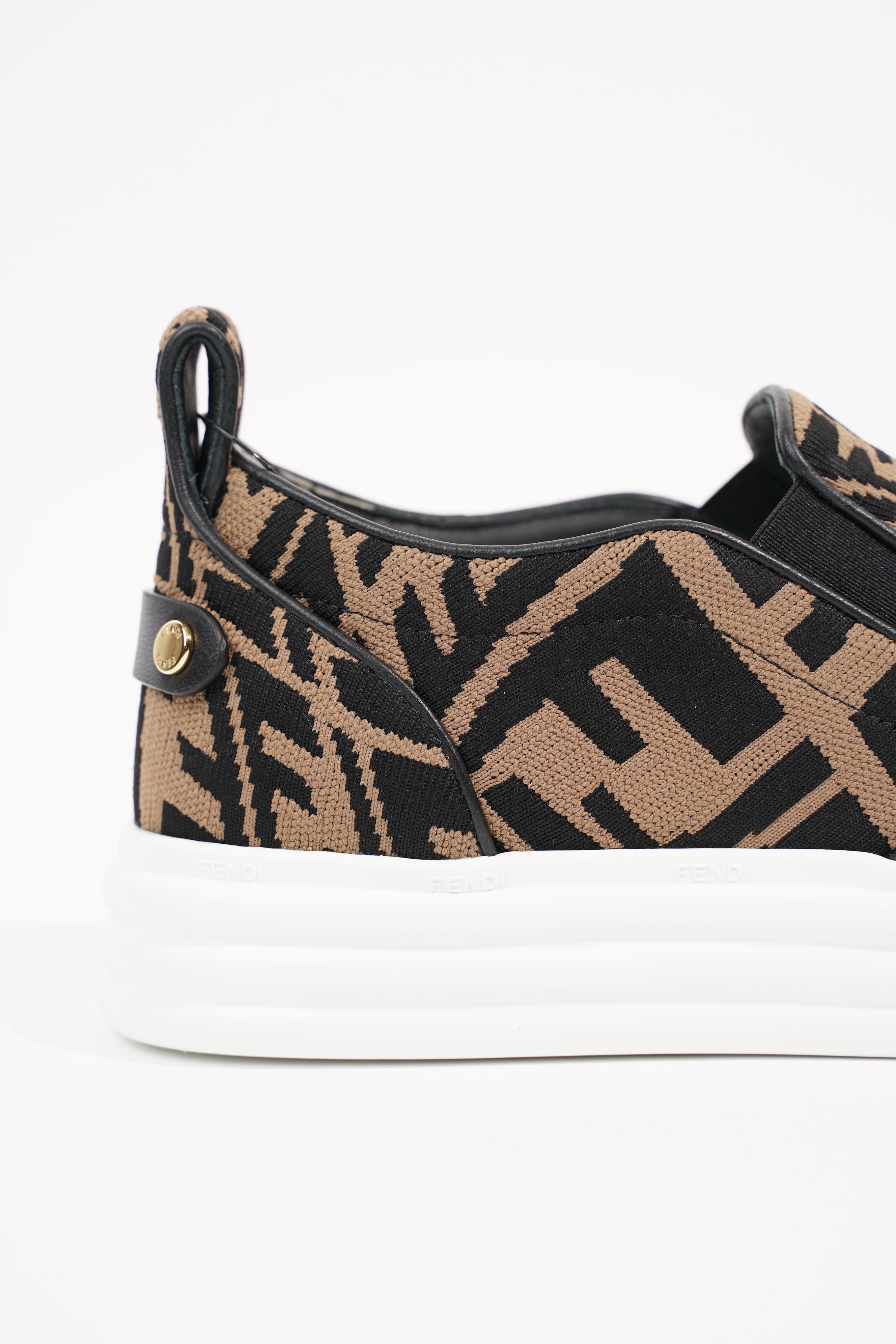 Fendi Womens Slip On Sneaker Zucca / White EU 38 / UK 5