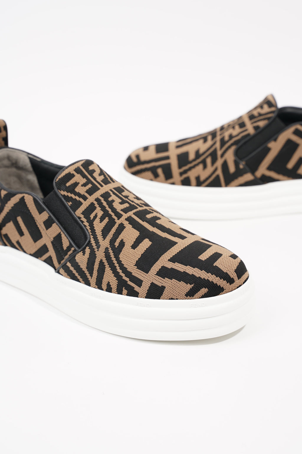 Fendi Womens Slip On Sneaker Zucca / White EU 38 / UK 5