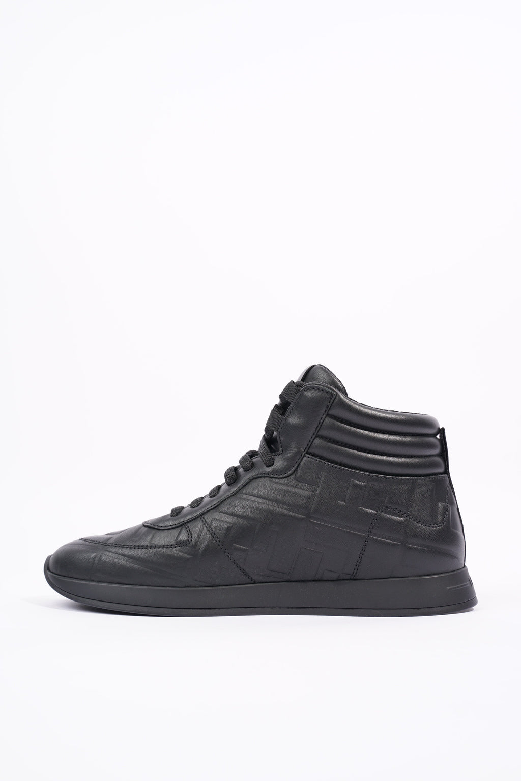 Fendi Womens Embossed Motif High Top Sneaker Black EU 36 / UK 3