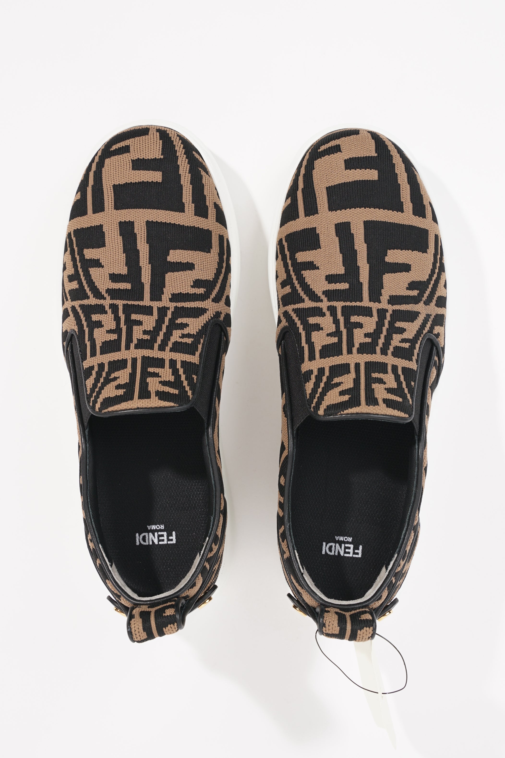 Fendi Womens Slip On Sneaker Zucca / White EU 38 / UK 5