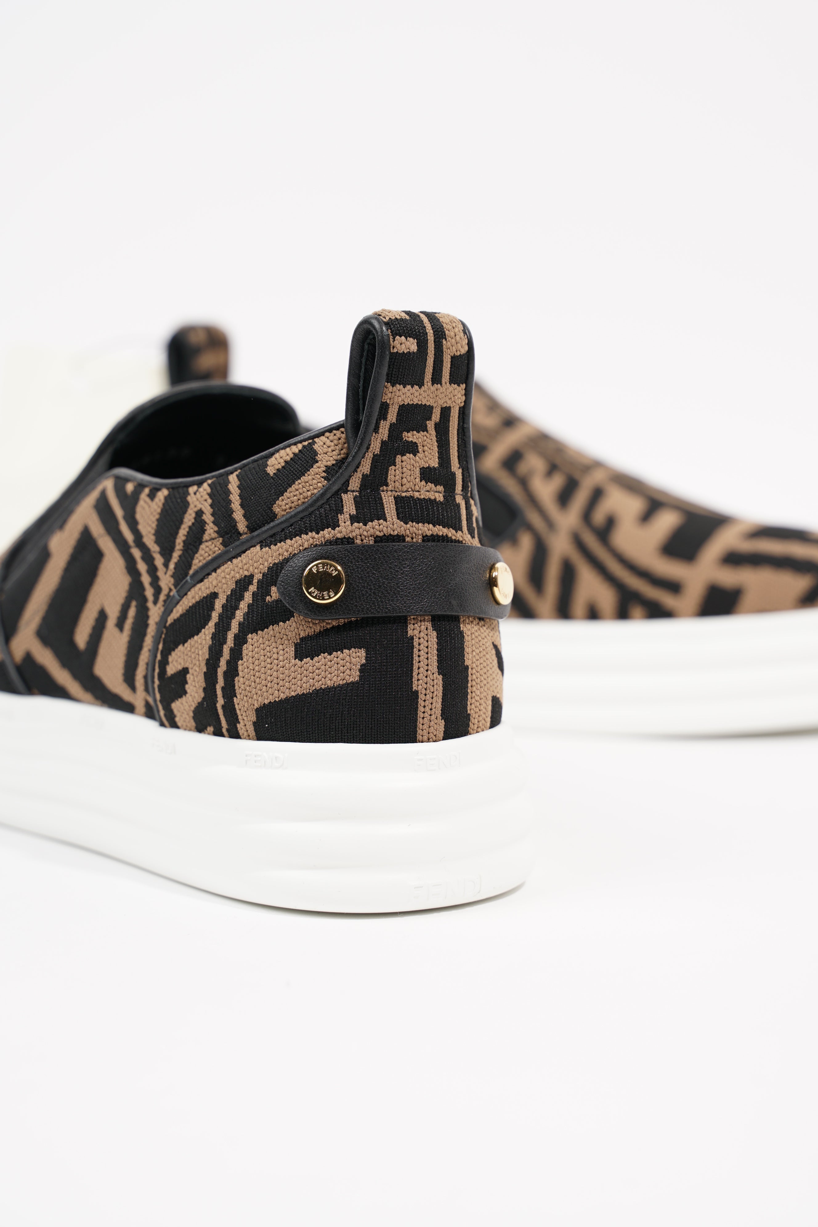 Fendi Womens Slip On Sneaker Zucca / White EU 38 / UK 5