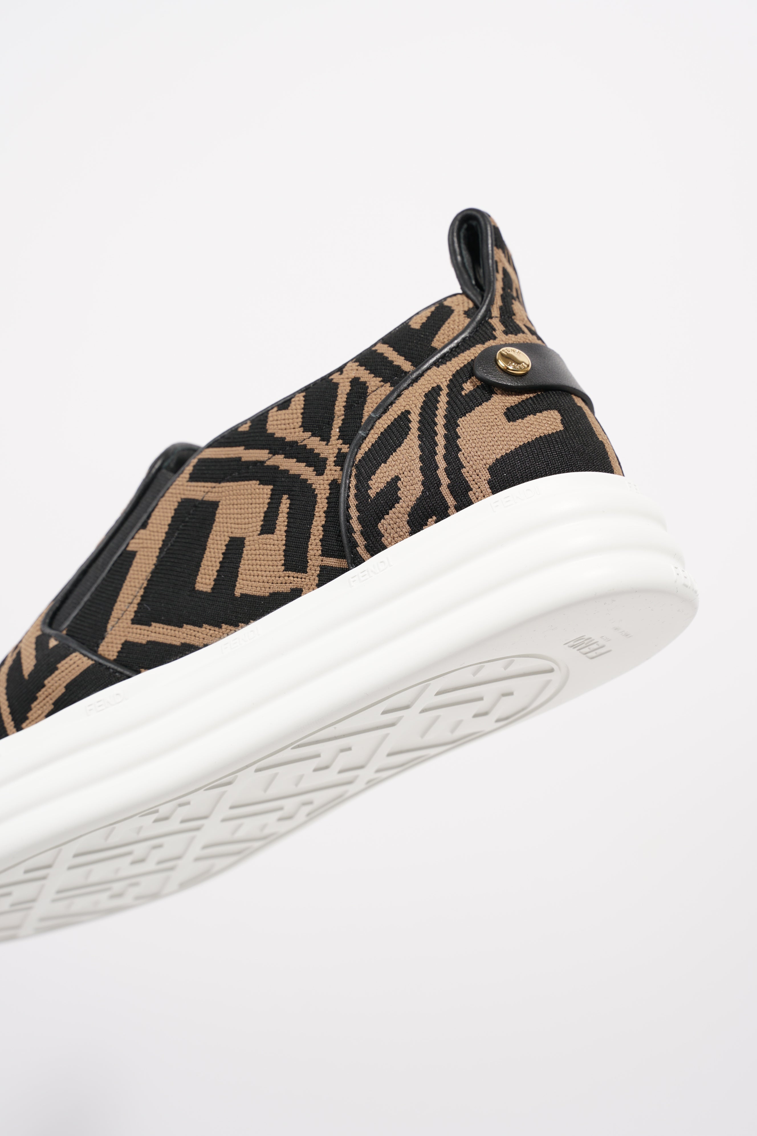 Fendi Womens Slip On Sneaker Zucca / White EU 38 / UK 5