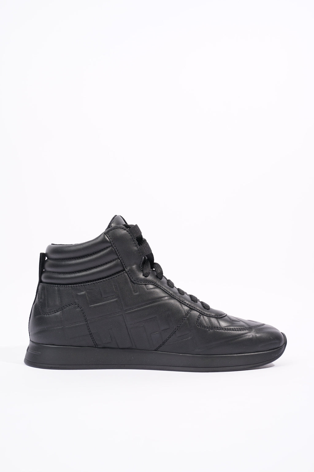 Fendi Womens Embossed Motif High Top Sneaker Black EU 36 / UK 3