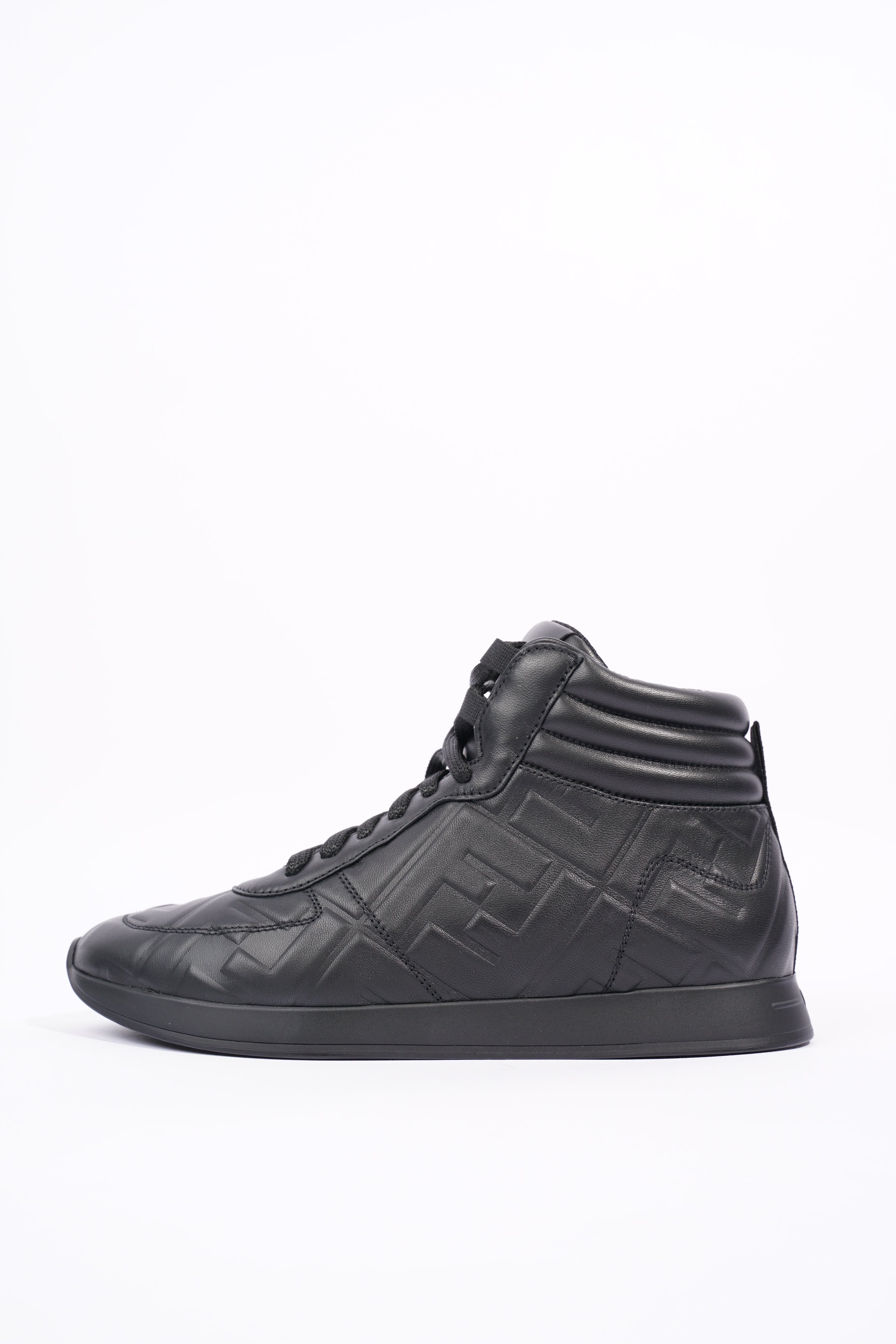 Fendi Womens Embossed Motif High Top Sneaker Black EU 36 / UK 3