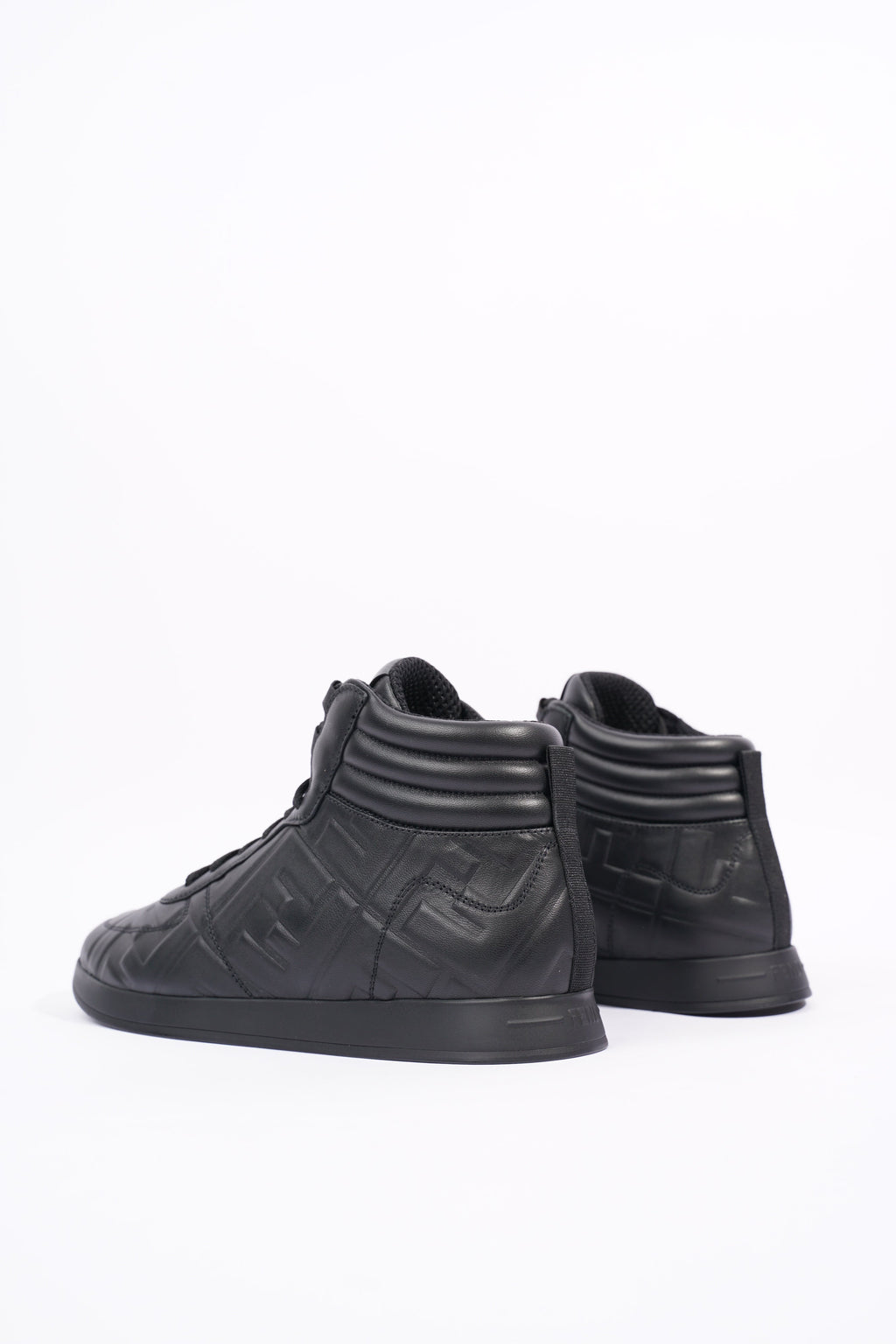Fendi Womens Embossed Motif High Top Sneaker Black EU 36 / UK 3