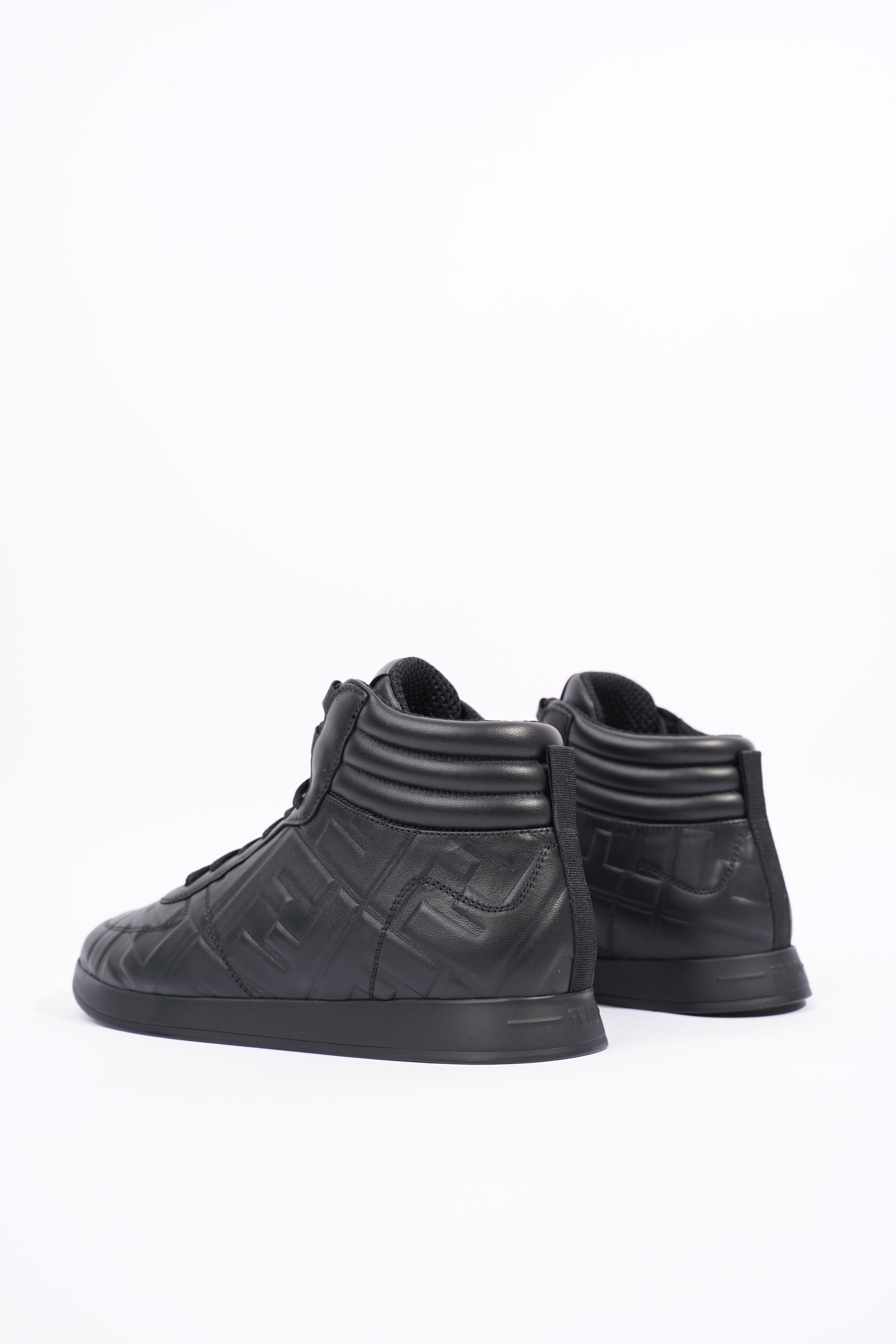 Fendi Womens Embossed Motif High Top Sneaker Black EU 36 / UK 3