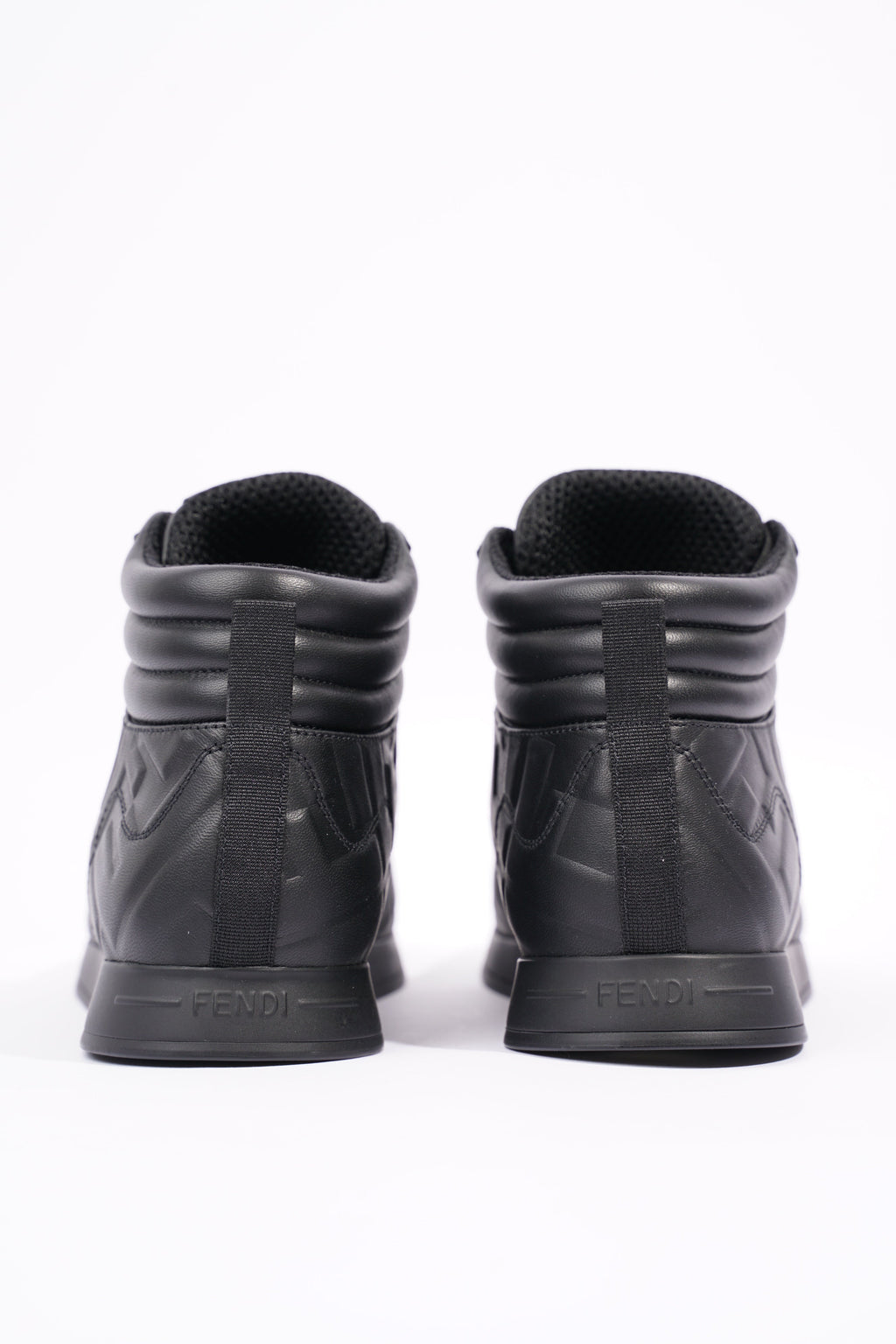 Fendi Womens Embossed Motif High Top Sneaker Black EU 36 / UK 3