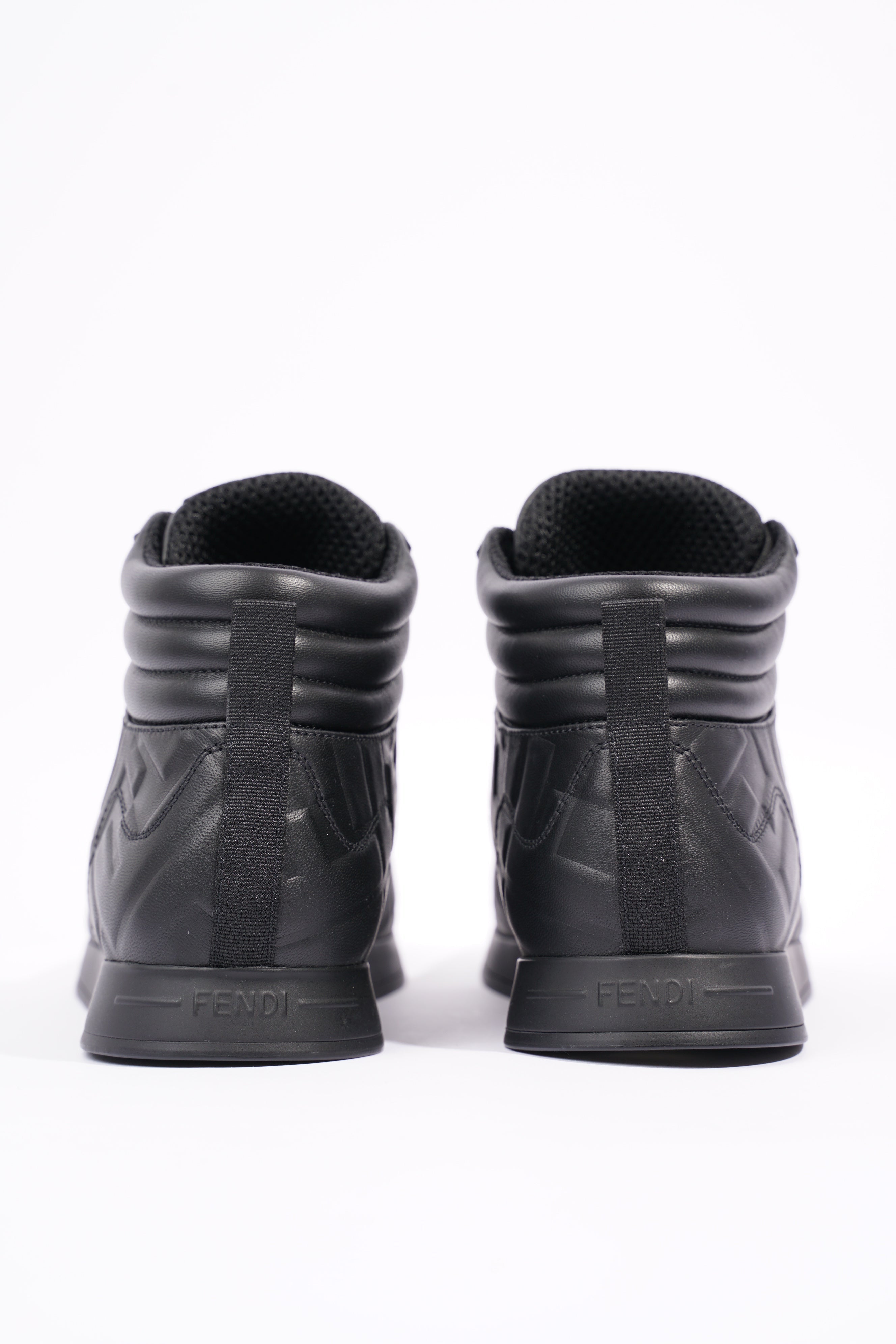 Fendi Womens Embossed Motif High Top Sneaker Black EU 36 / UK 3