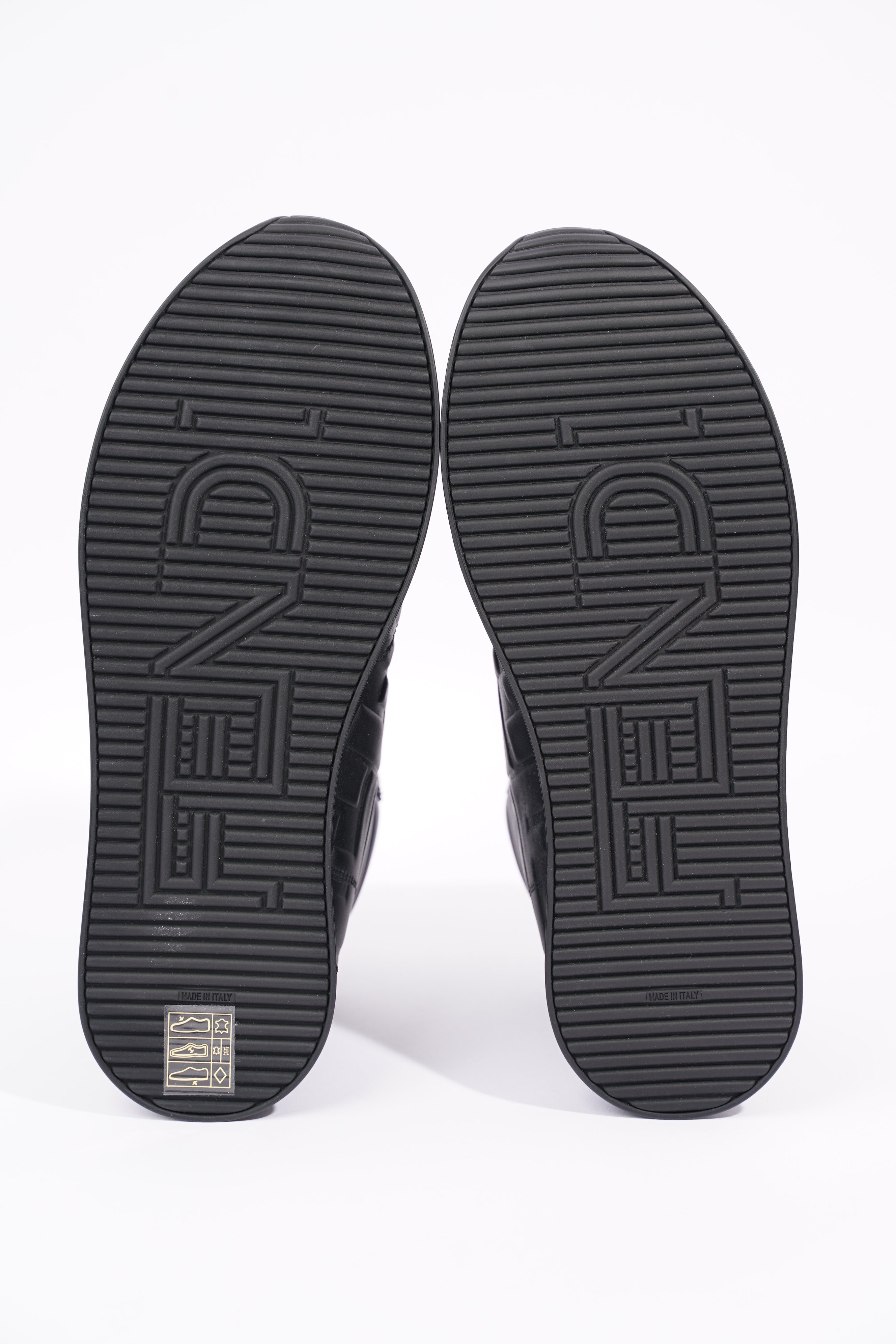 Fendi Womens Embossed Motif High Top Sneaker Black EU 36 / UK 3