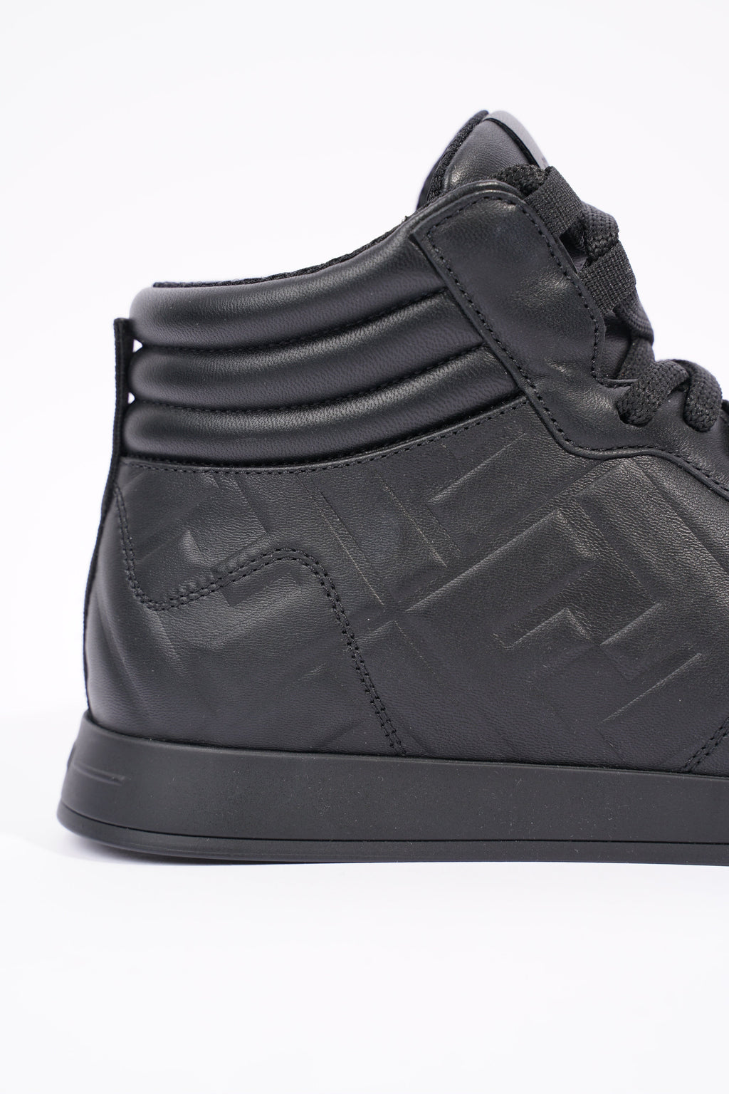 Fendi Womens Embossed Motif High Top Sneaker Black EU 36 / UK 3