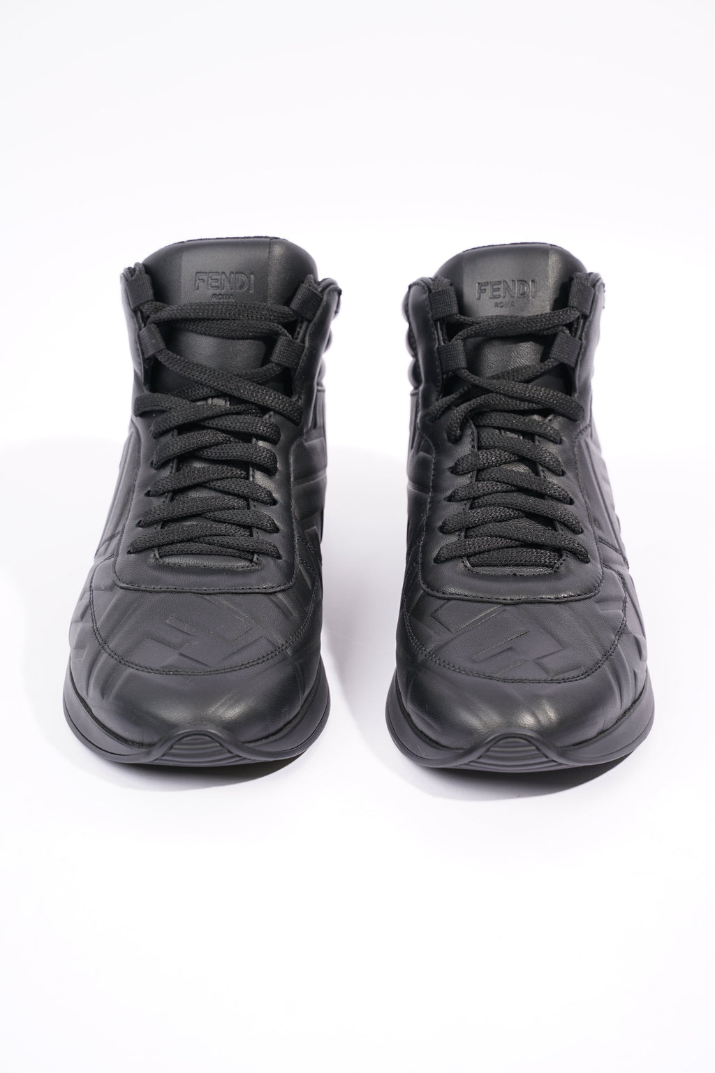 Fendi Womens Embossed Motif High Top Sneaker Black EU 36 / UK 3