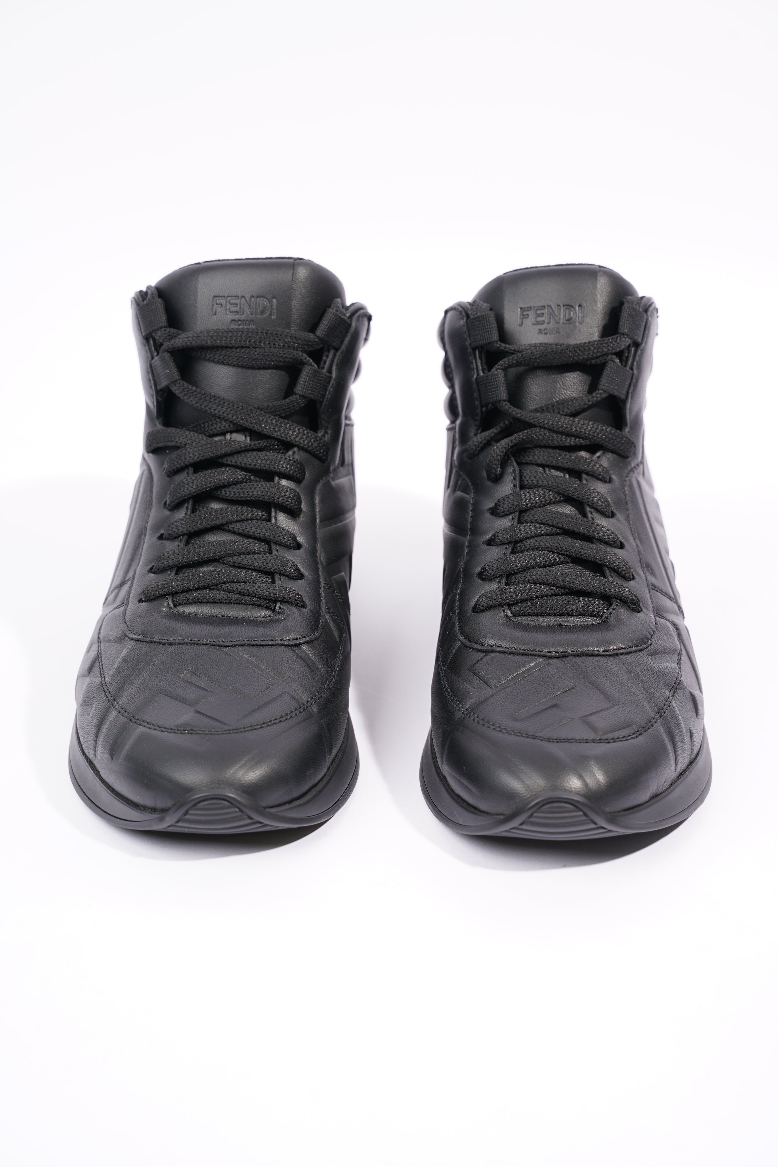 Fendi Womens Embossed Motif High Top Sneaker Black EU 36 / UK 3
