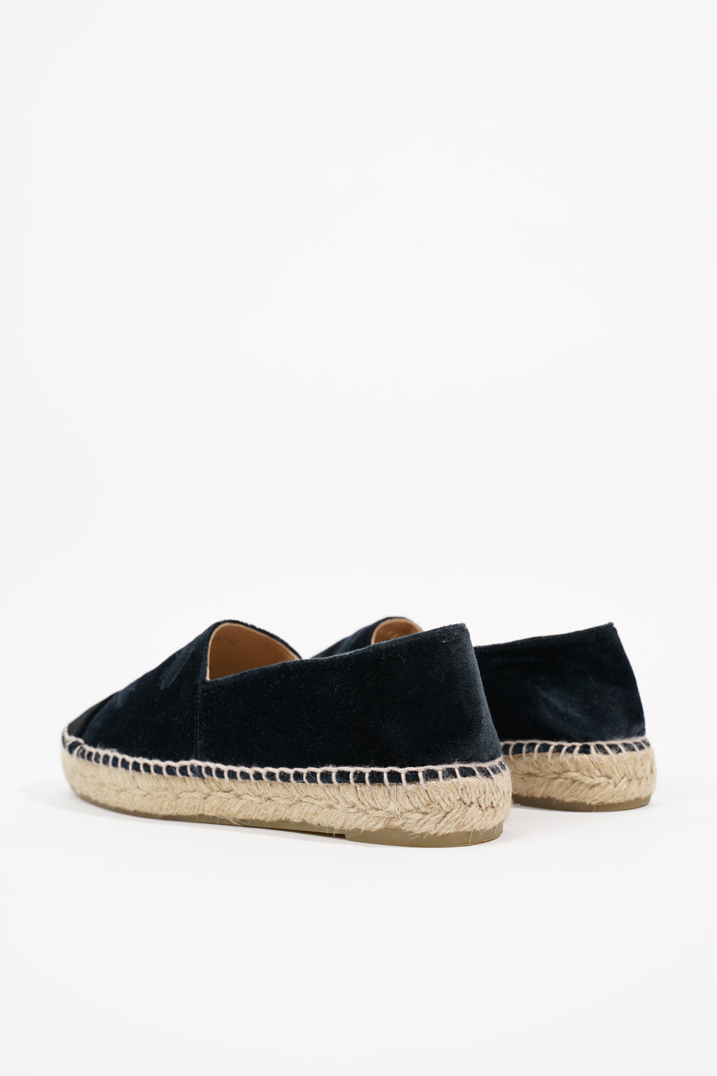 Chanel Womens Espadrilles Navy Velvet EU 38 / UK 5