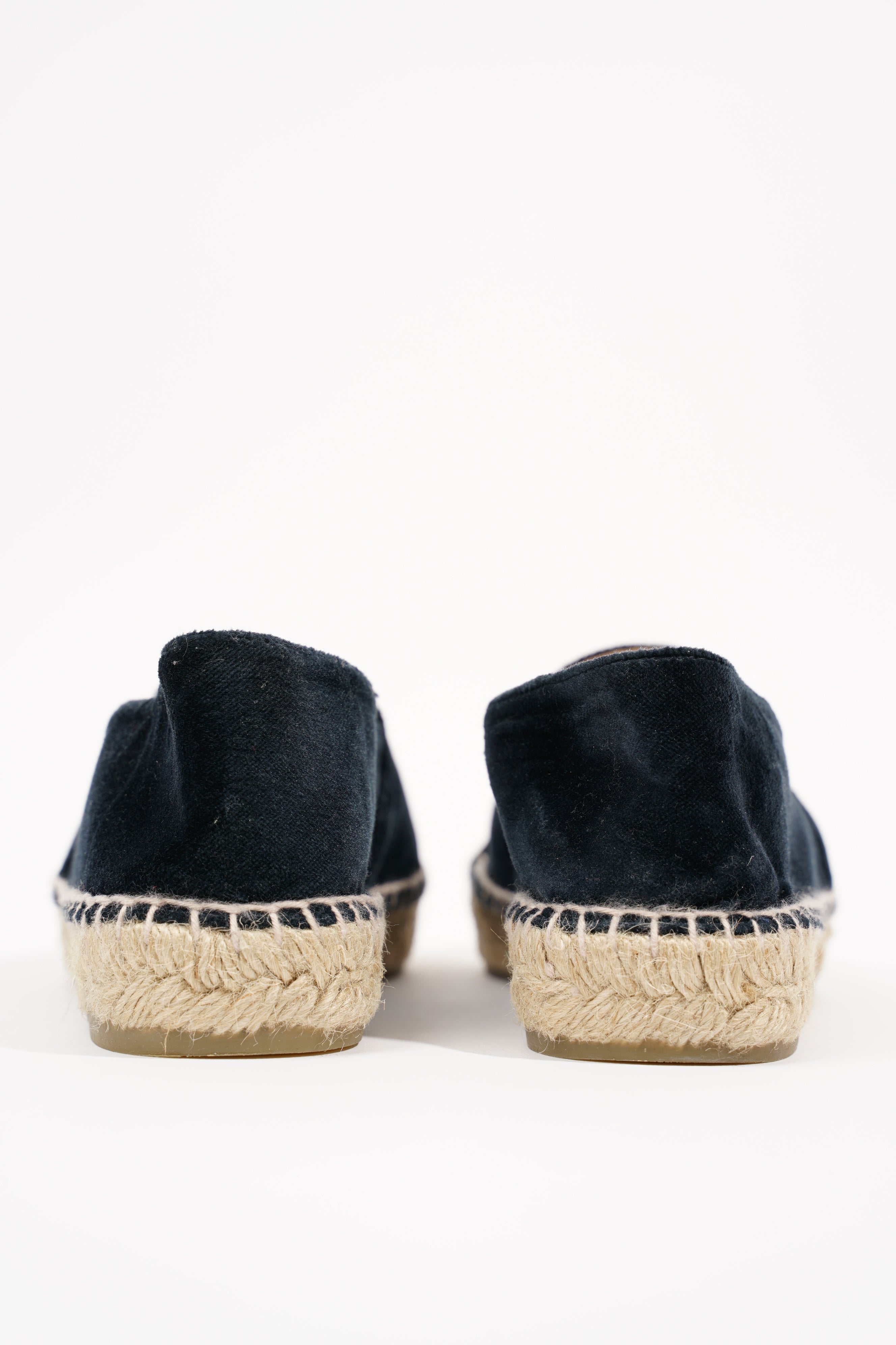Chanel Womens Espadrilles Navy Velvet EU 38 / UK 5