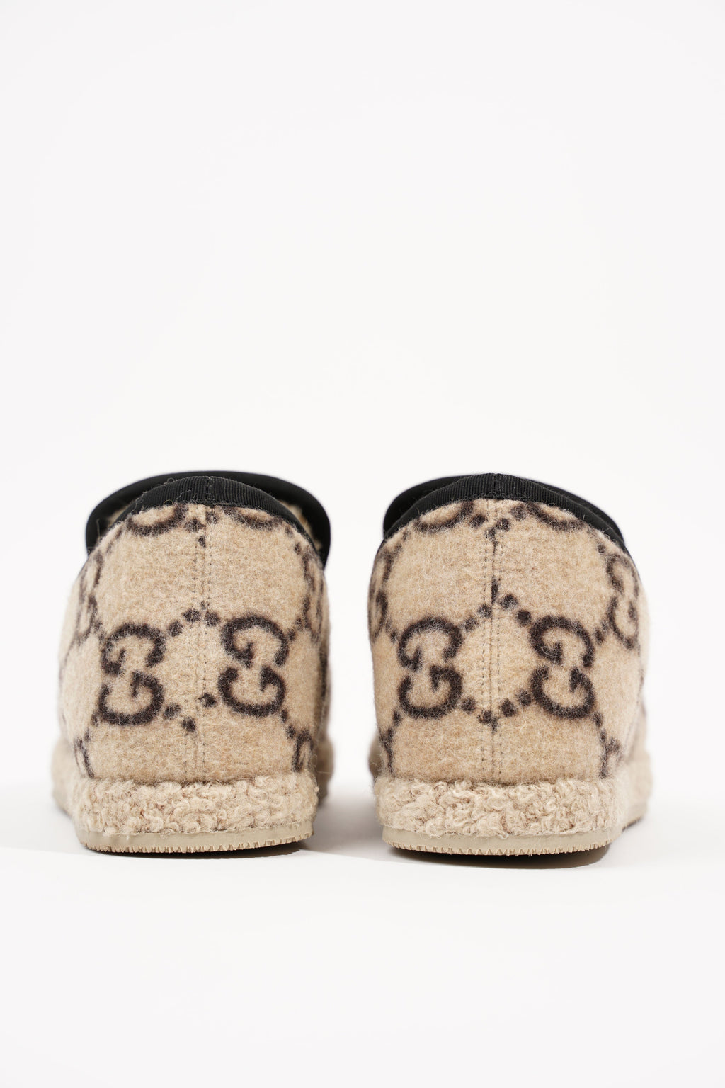 Gucci GG Wool Loafer Beige Black EU 34 / UK 1
