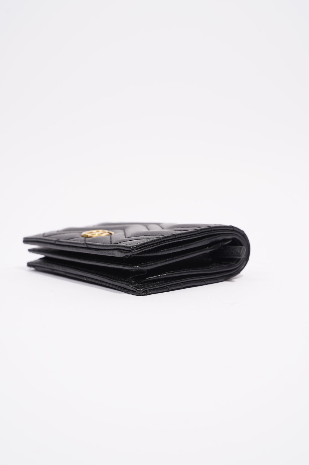 Gucci Womens Marmont GG Wallet Black Leather Small