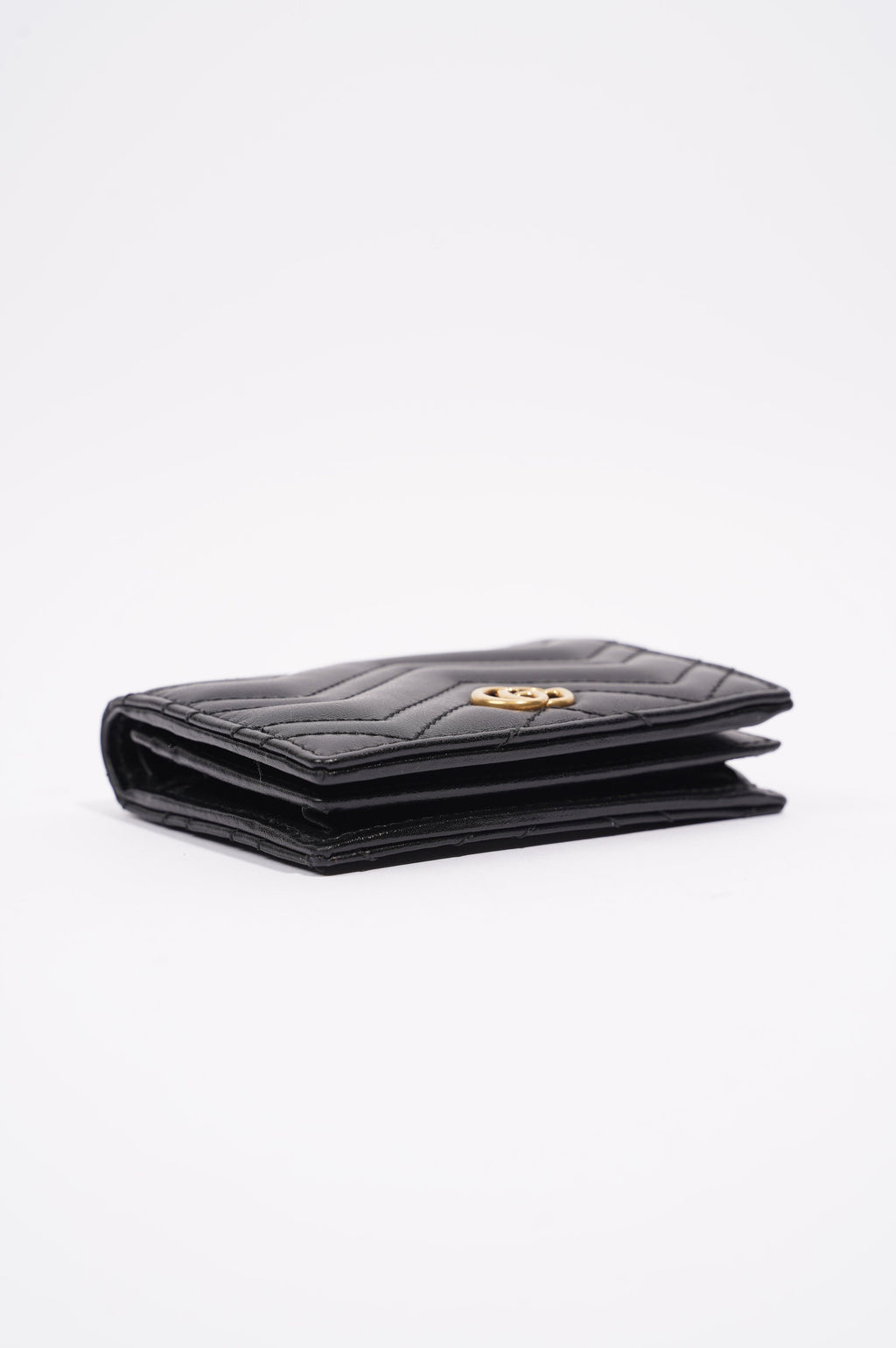 Gucci Womens Marmont GG Wallet Black Leather Small