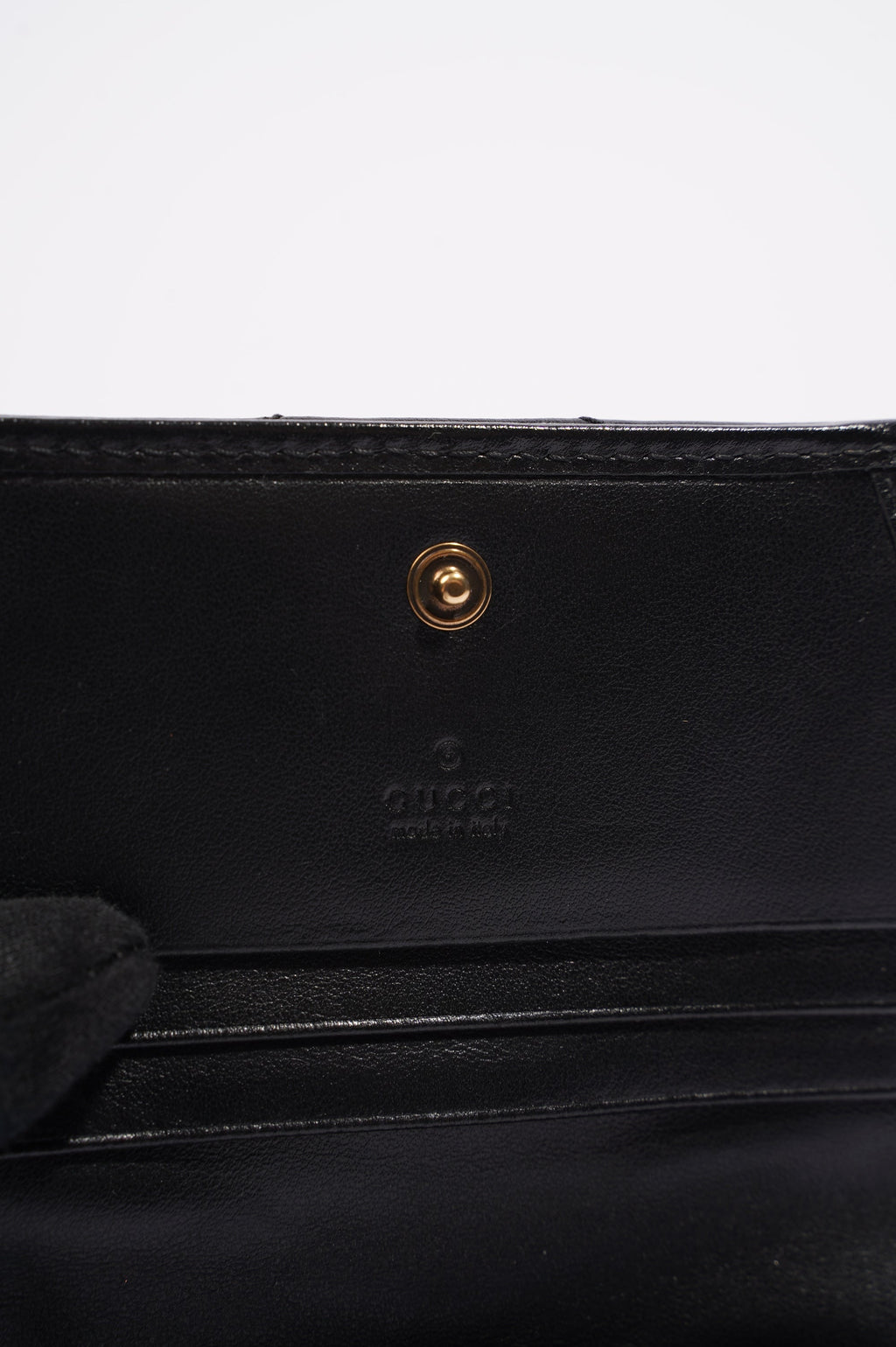 Gucci Womens Marmont GG Wallet Black Leather Small