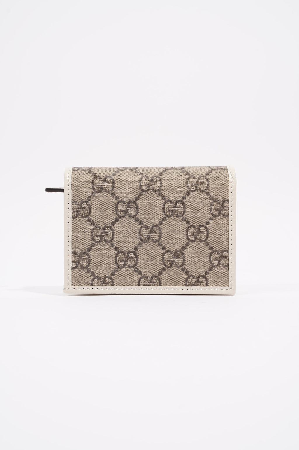 Gucci Womens Horsebit 1955 Wallet Cream / Brown Canvas / Leather Small