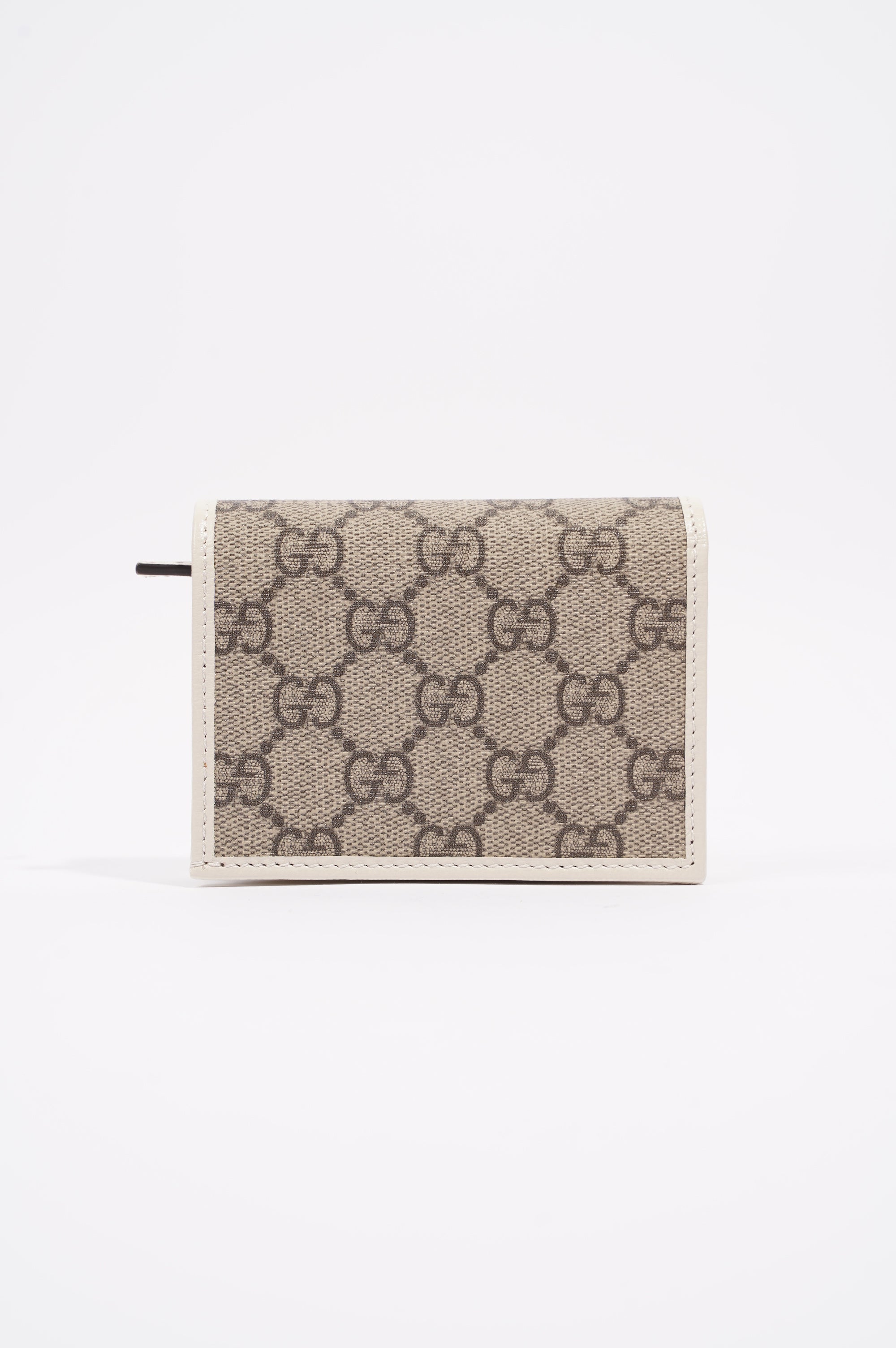 Gucci Womens Horsebit 1955 Wallet Cream / Brown Canvas / Leather Small
