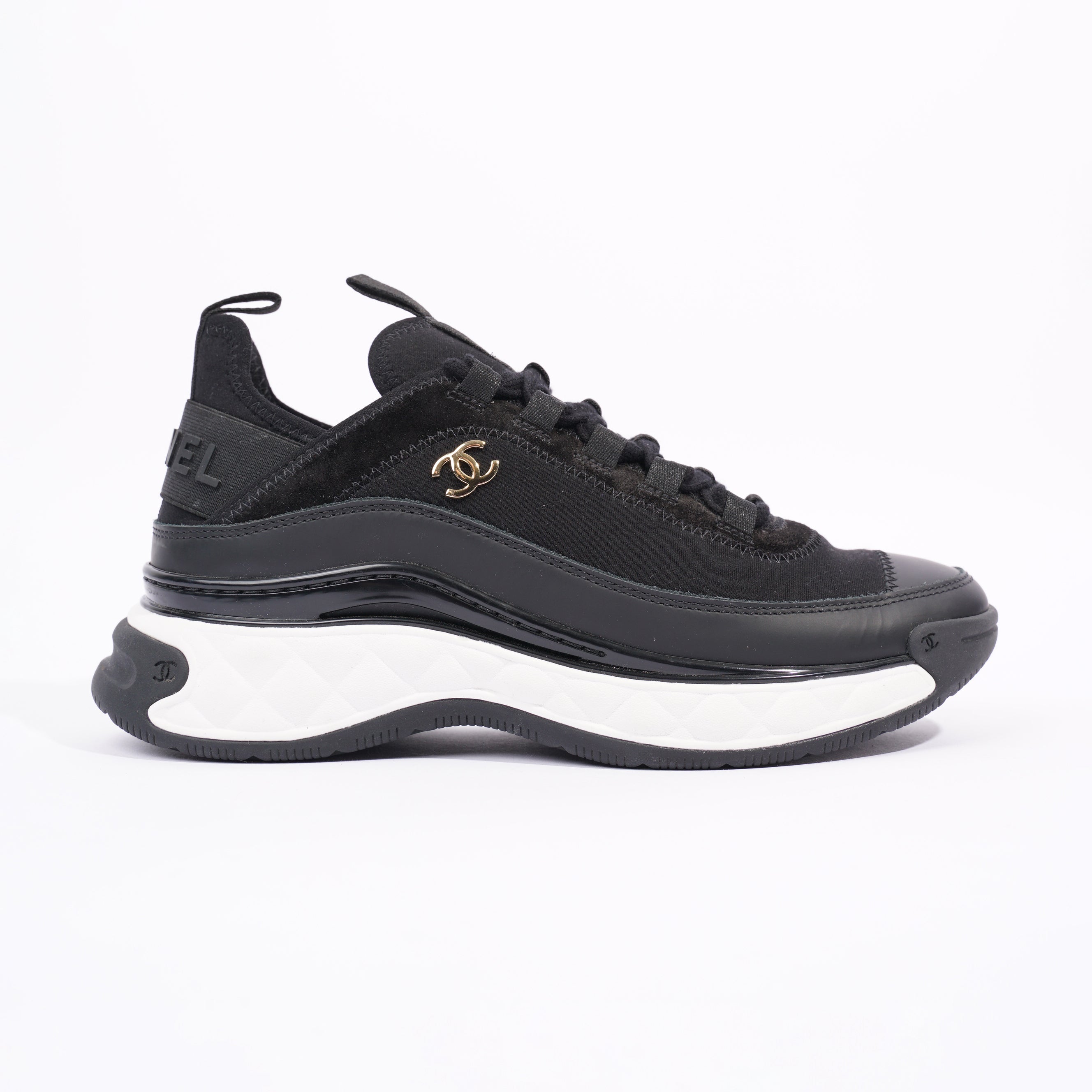 Chanel Womens CC Logo Black / White EU 37 / UK 4