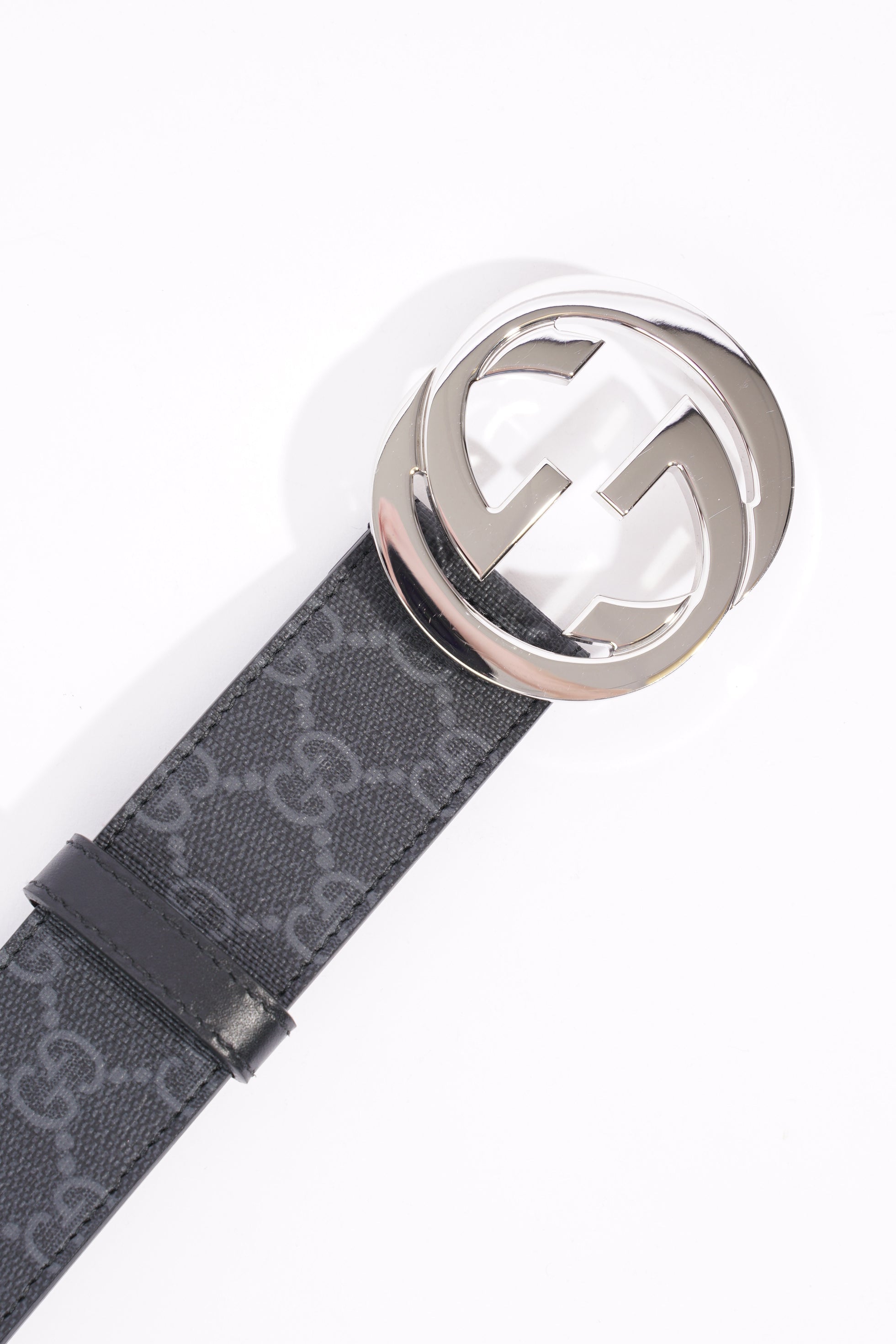 Gucci Mens Interlocking Belt Black 75cm / 30"
