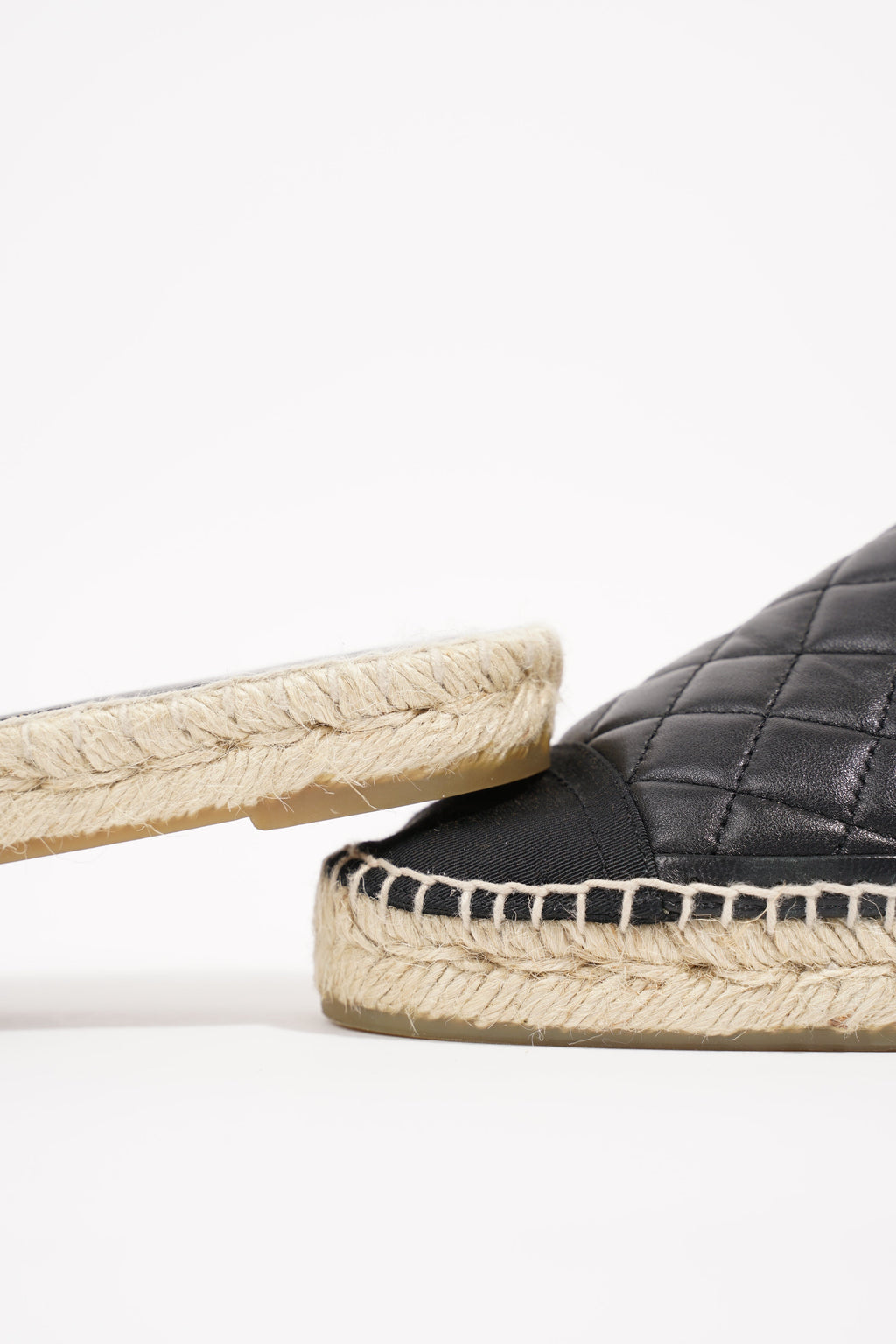 Chanel Womens Espadrille Sandal Black / Gold EU 38 / UK 5